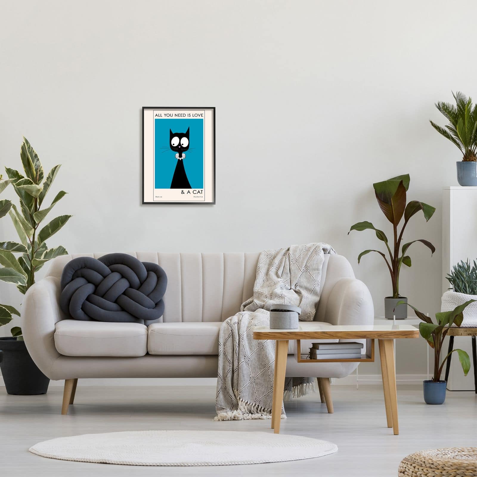 Stupell Industries Love and A Cat Phrase Funny Fashion Feline Framed Wall Art