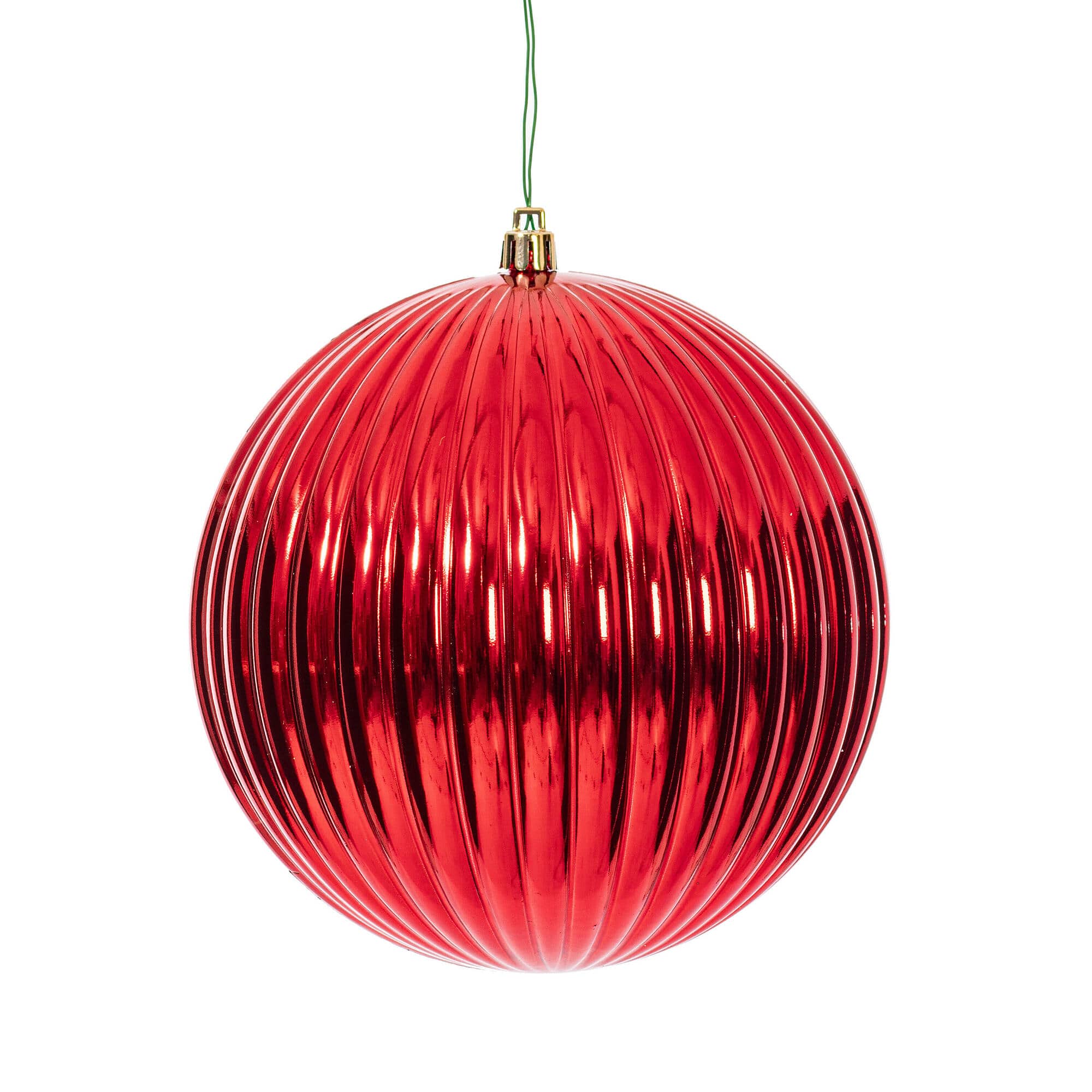 Vickerman 6" Shiny Lined Ball Ornaments, 4ct. in Red | Michaels®