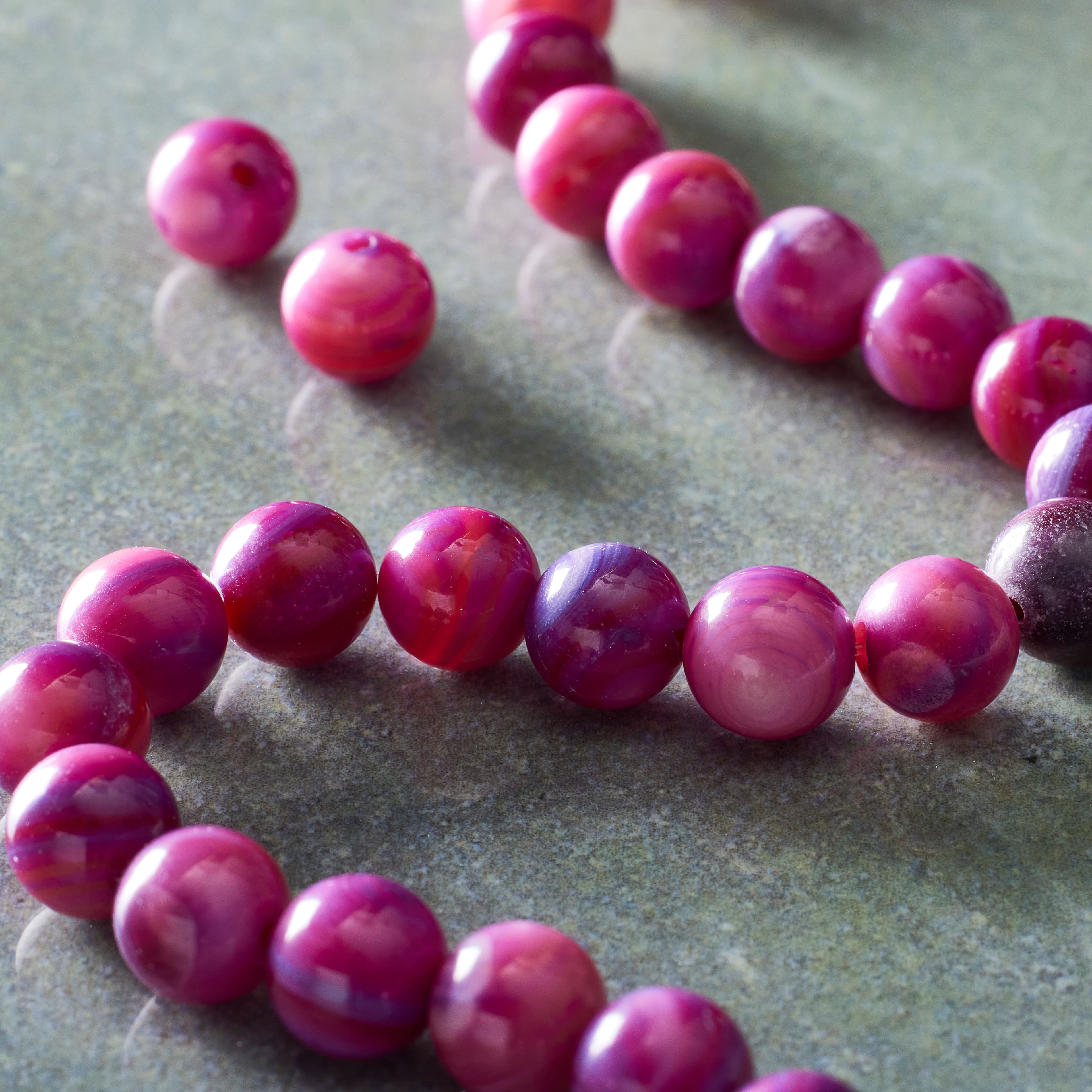 Amethyst Shell Round Beads, 8mm by Bead Landing™