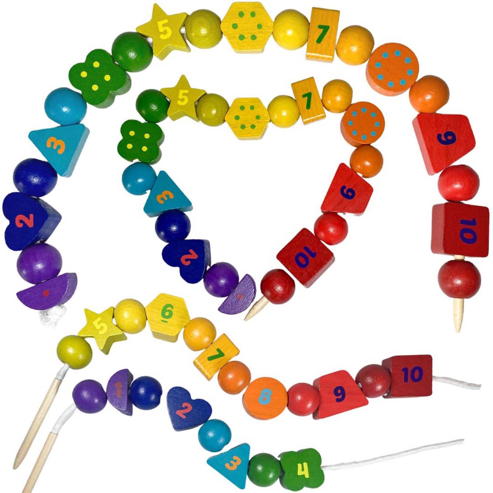 Extasticks Threading Lino Wooden Lacing Beads