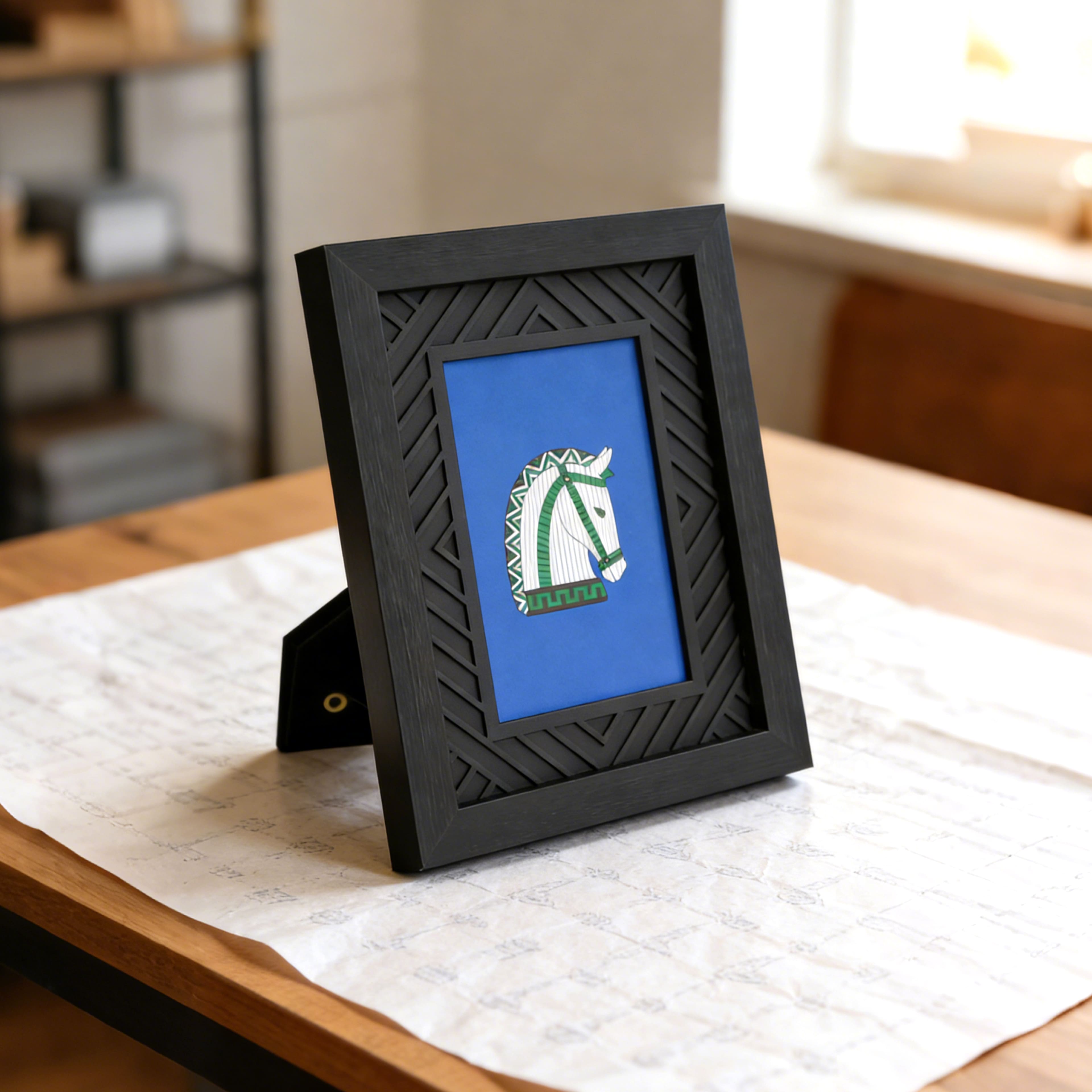 Jonathan Adler x Michaels 4" x 6" Black Geometric Stripes Matted Wood Tabletop Frame