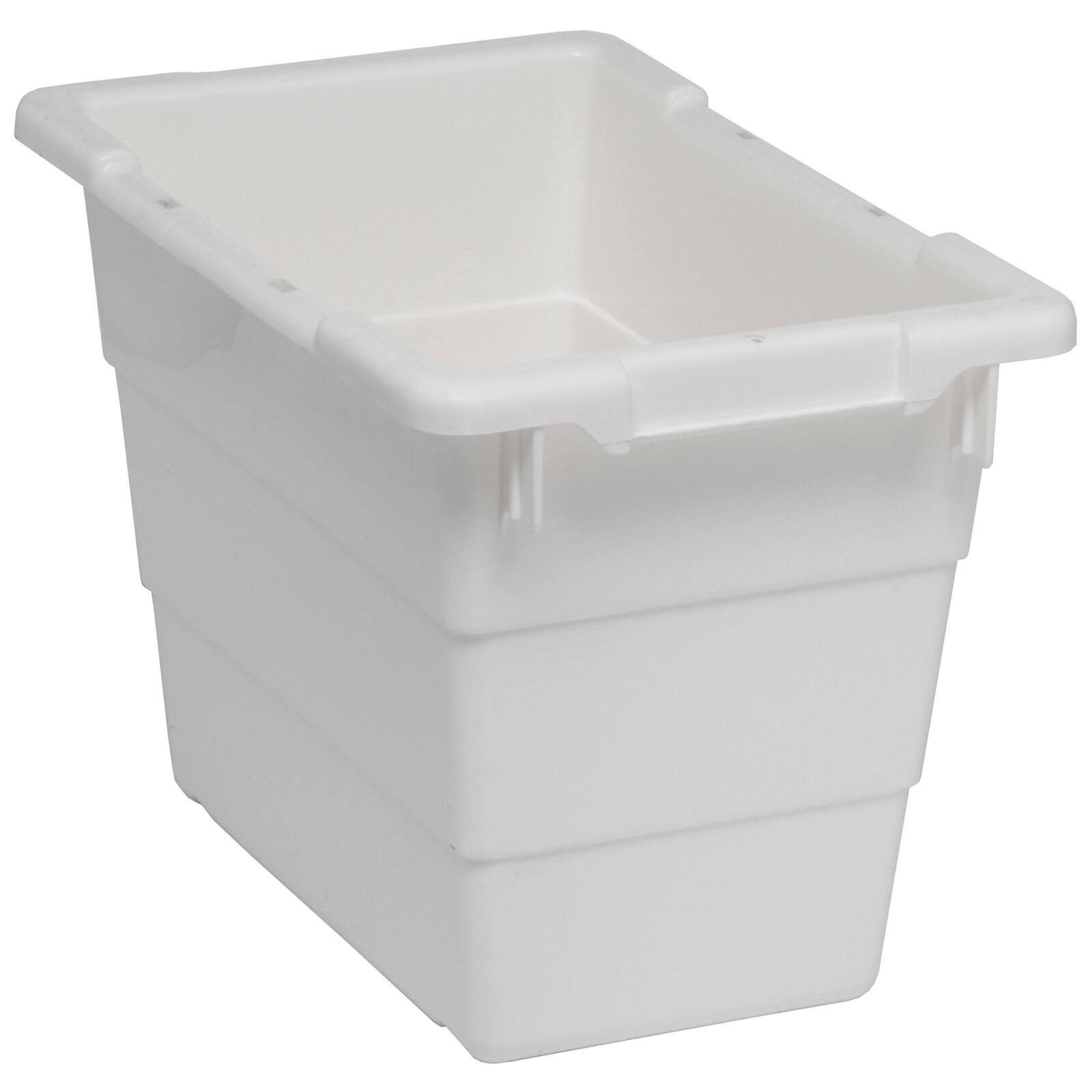 Cross Stack Storage Container, 5.5 gal, 17-1/4 in L x 11 in W x 12 in H, White, Polypropylene