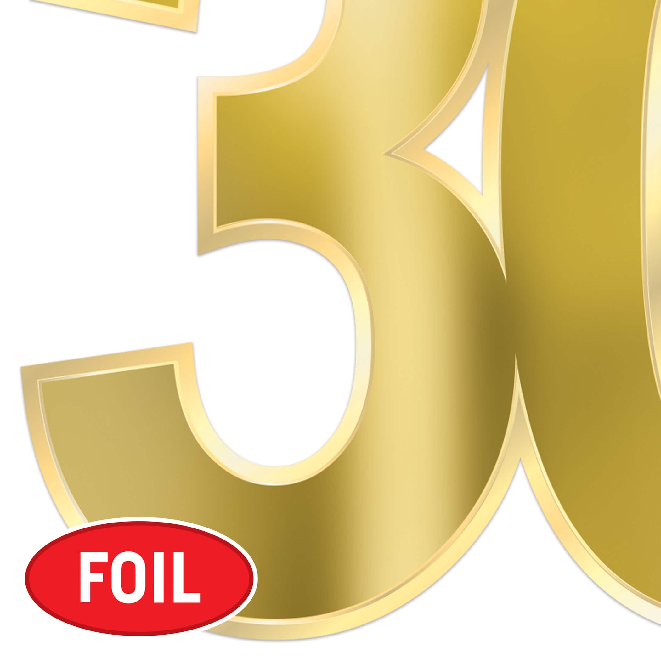 Beistle Gold Foil 30th Birthday Cutouts, 12ct.