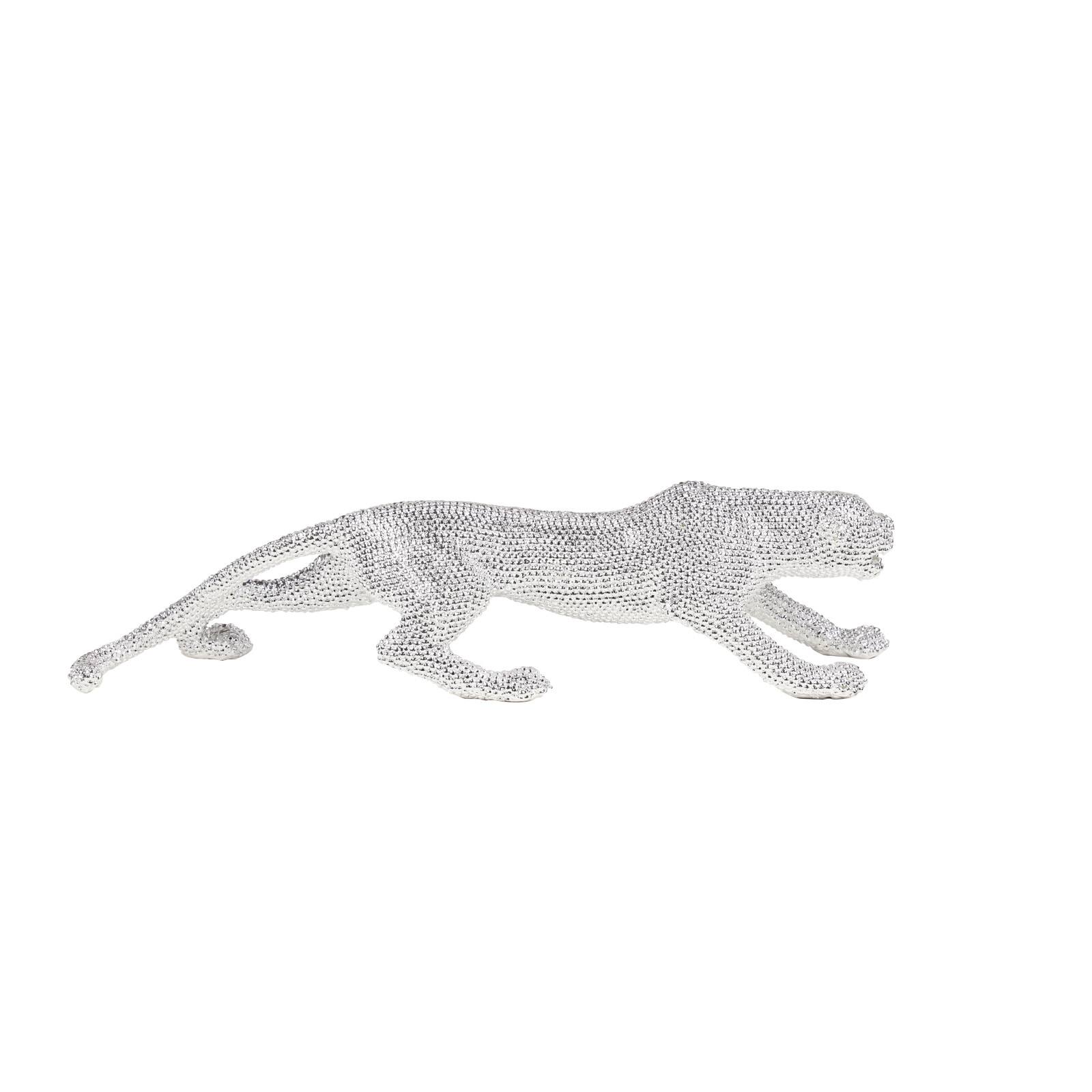 23" Silver Glam Leopard Sculpture