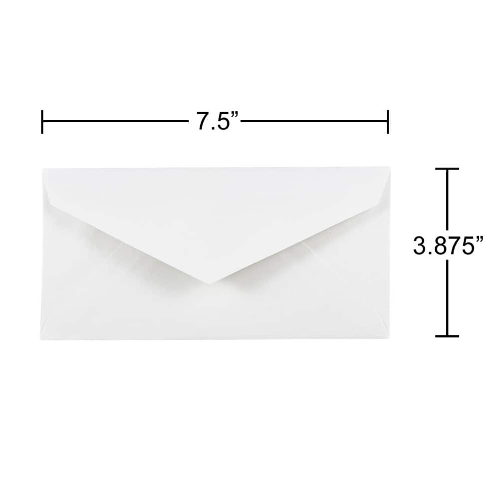 JAM Paper 3.875" x 7.5" White Monarch Commercial Envelopes