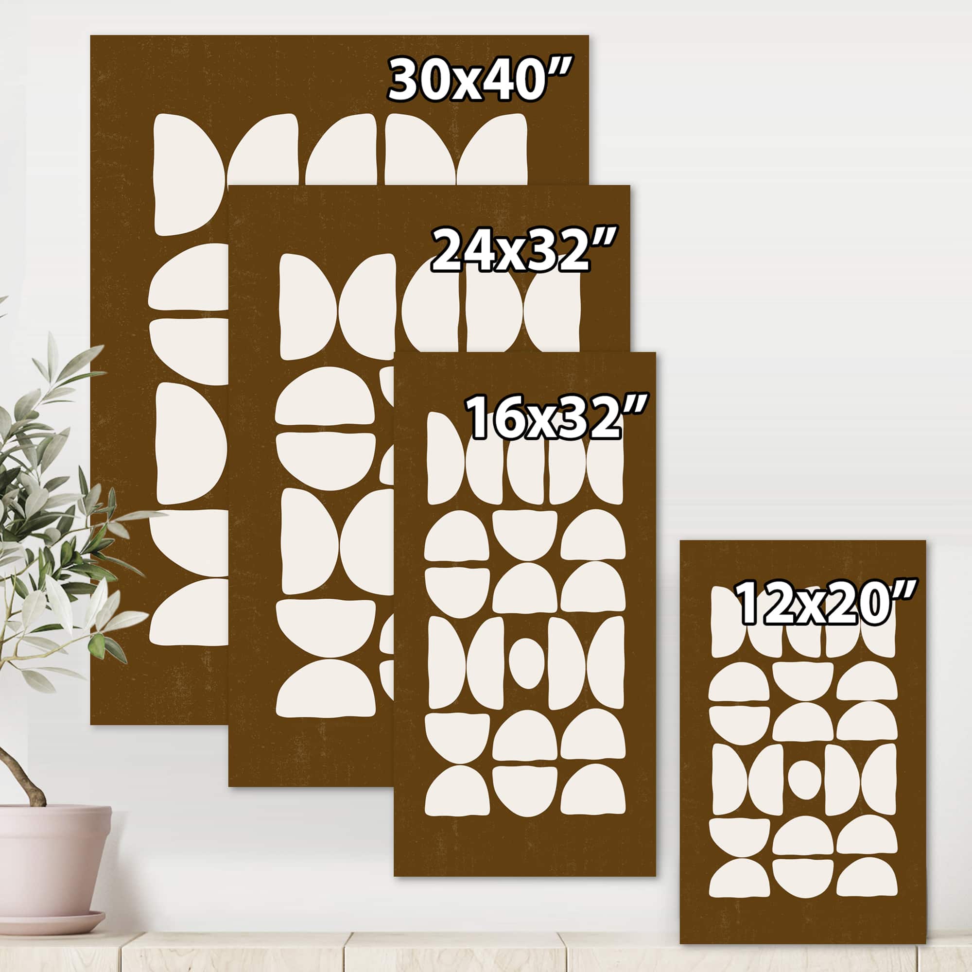 Designart - Abstract Composition of Minimal Half Moons