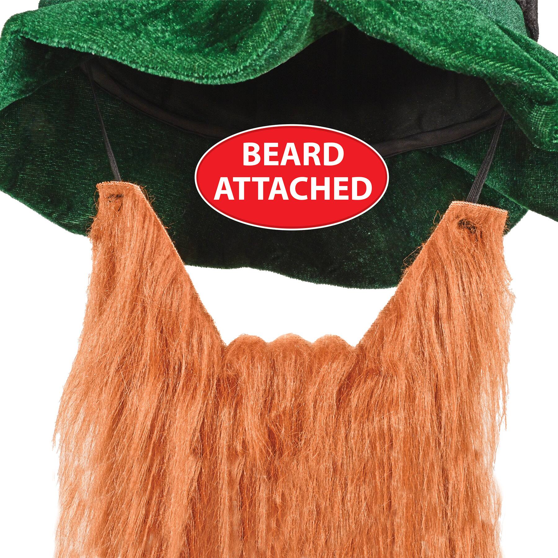 Beistle Green Leprechaun Plush Hat with Orange Beard
