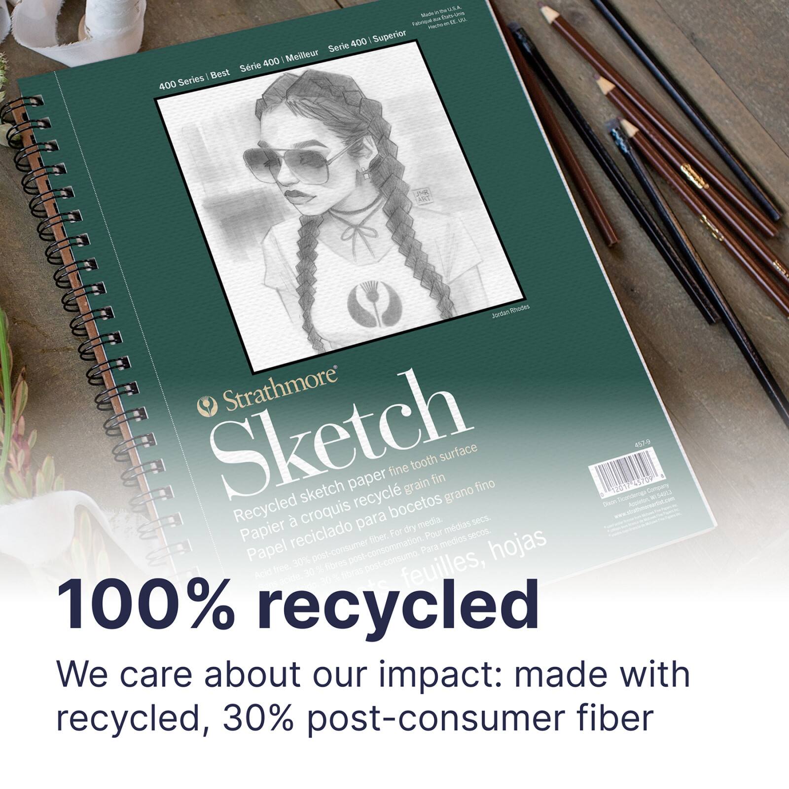 Strathmore Recycled Paper Pad, 400 Series, 100 Sheets, 5" x 8"