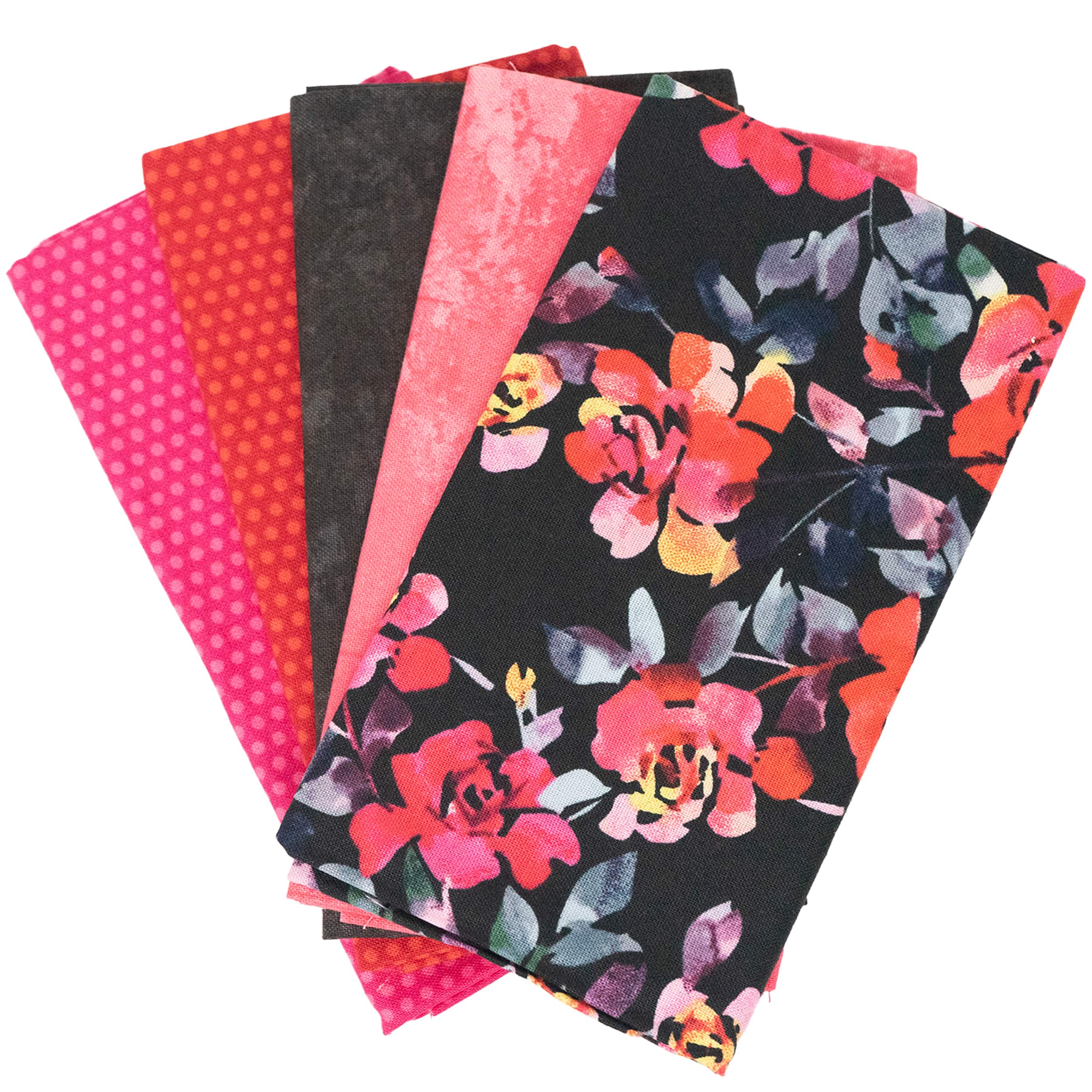 SINGER 18" x 21" Romantic Roses Print Ringspun Cotton Fabric Bundle