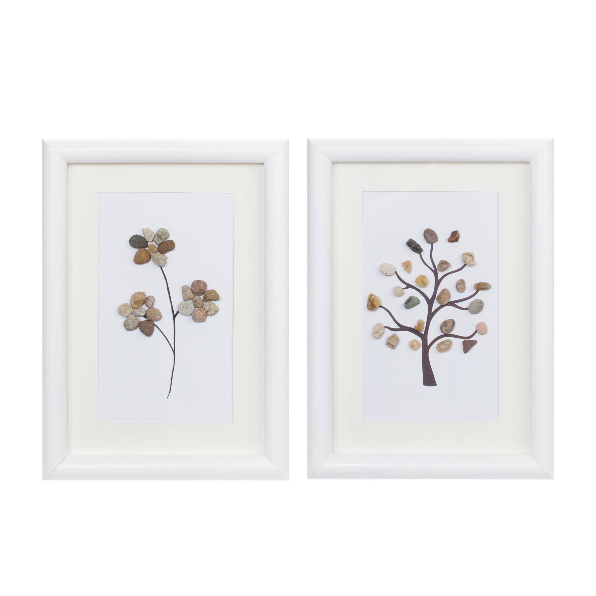 Framed Tree & Floral Pebble Art Set By Melrose | 10.25" x 14.25" | Michaels®