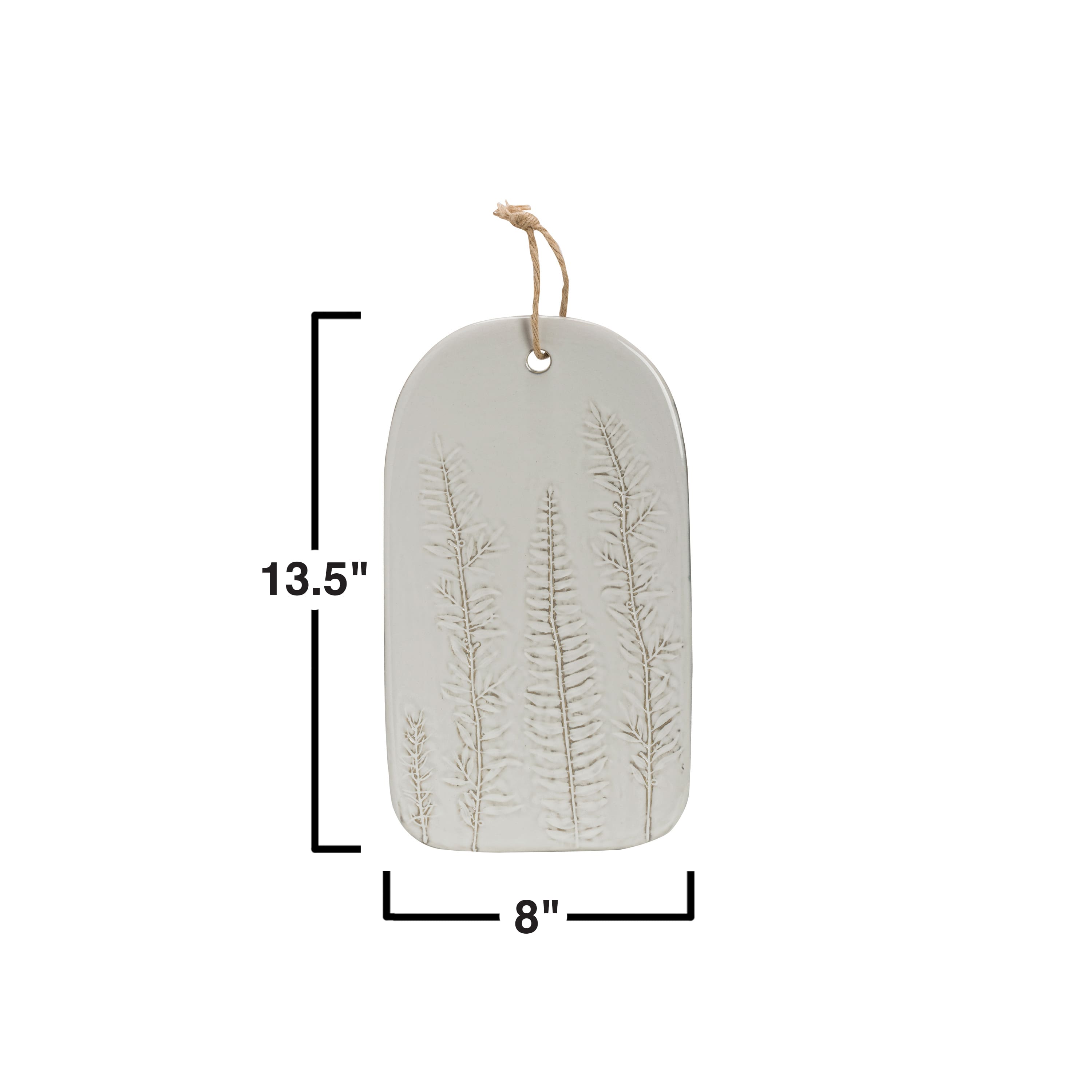 Hello Honey® Small White Porcelain Serving Tray with Fern Fronds