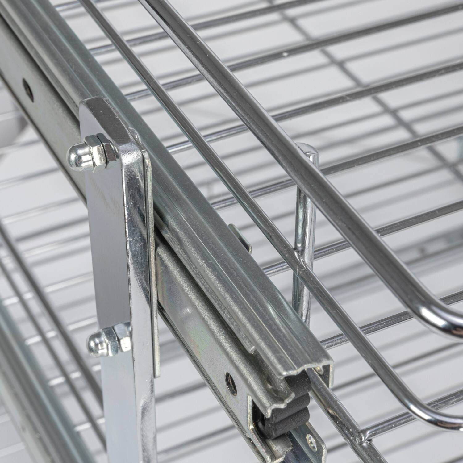 Household Essentials Glidez Chrome-Plated Steel Triple-Sliding Storage Organizer
