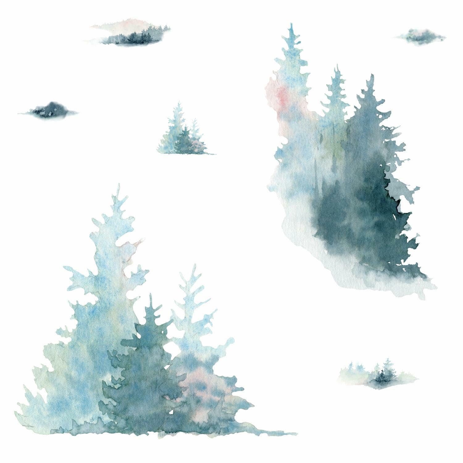 RoomMates Watercolor Pine Tree Peel & Stick Decals