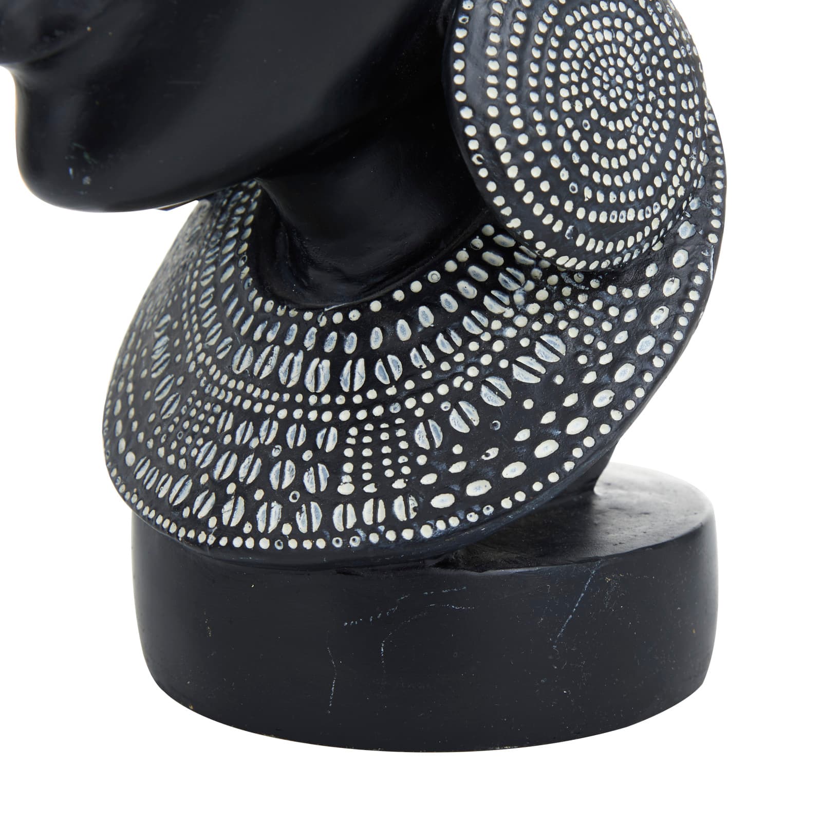 Set of 2 Black Polystone Eclectic Sculptures, 11" x 5" x 8"