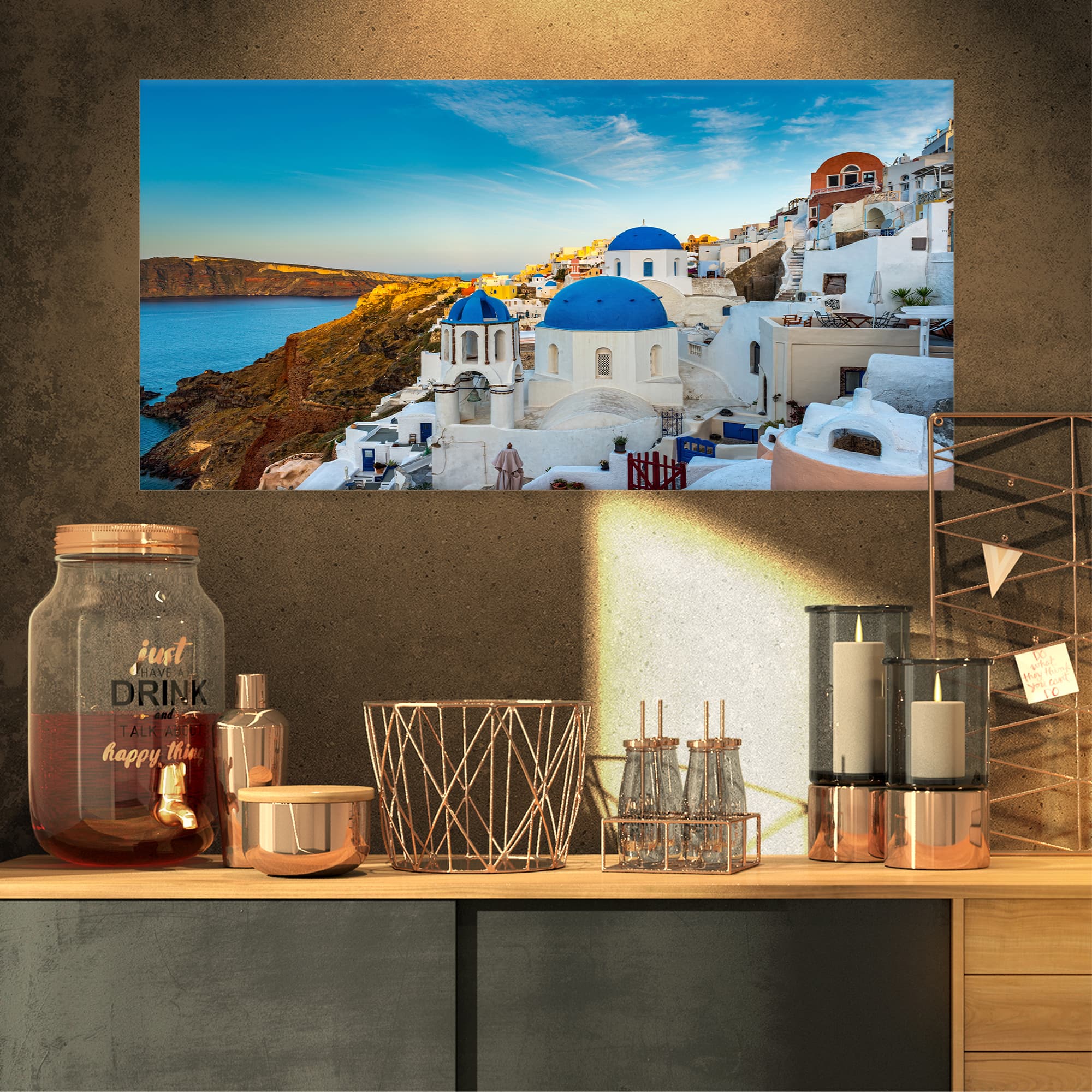 Designart - Beautiful Santorin Houses Greece