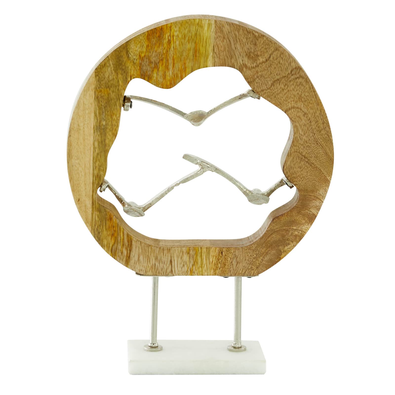 Silver Aluminum Contemporary Sculpture, Bird 13" x 10" x 3"