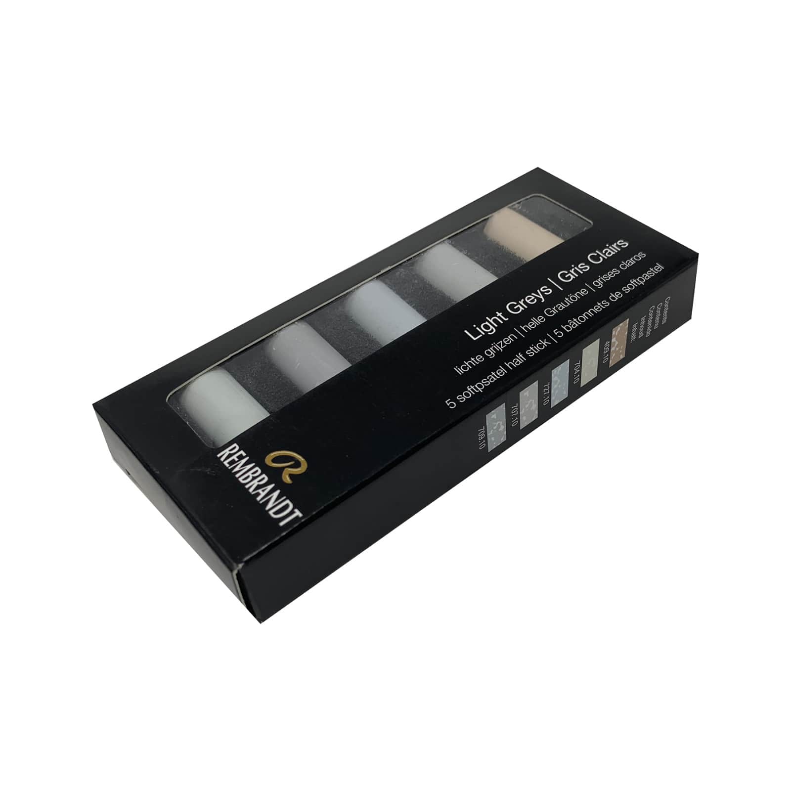 Rembrandt 5 Color Light Grays Half Stick Soft Pastel Set