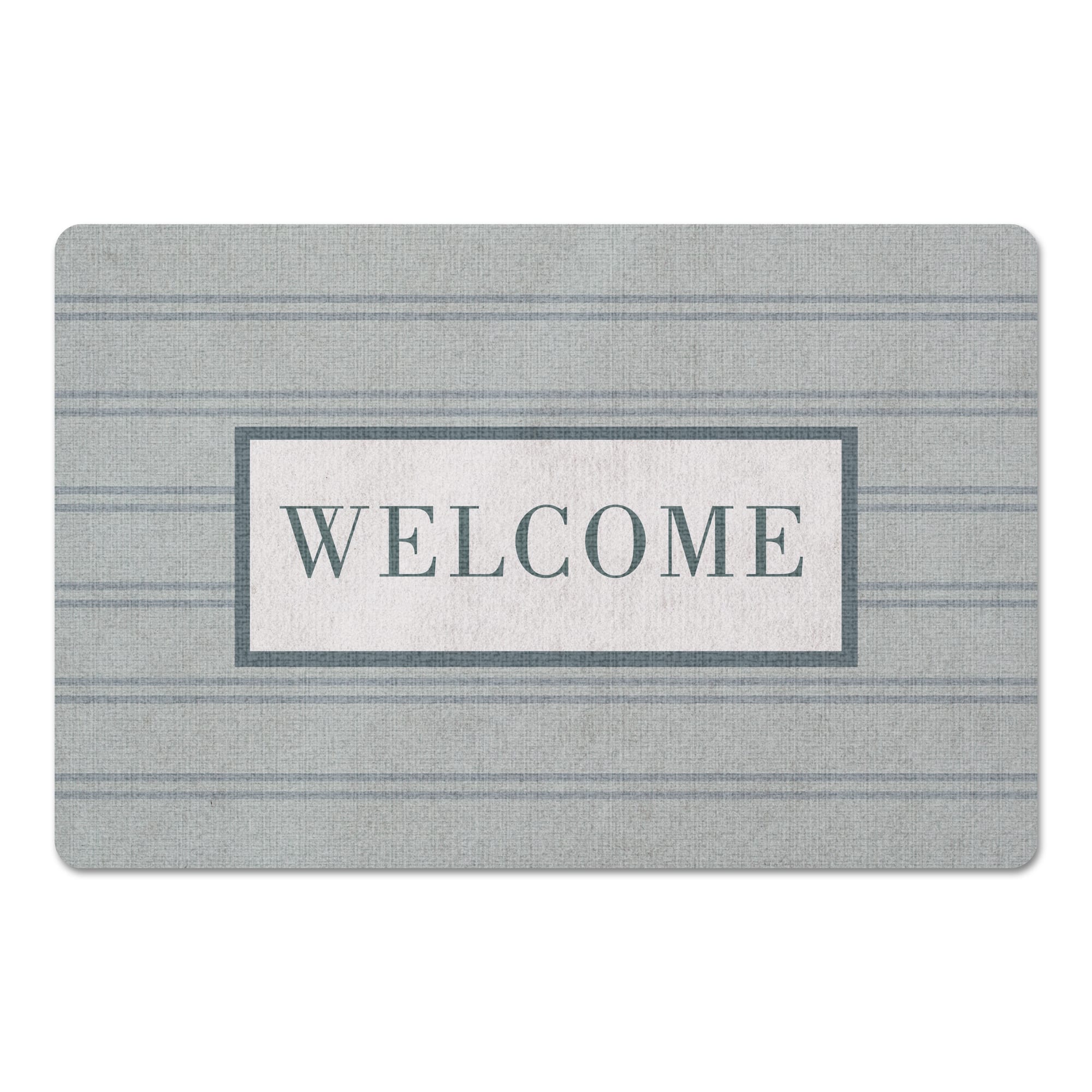 Welcome Stripe Floor Mat