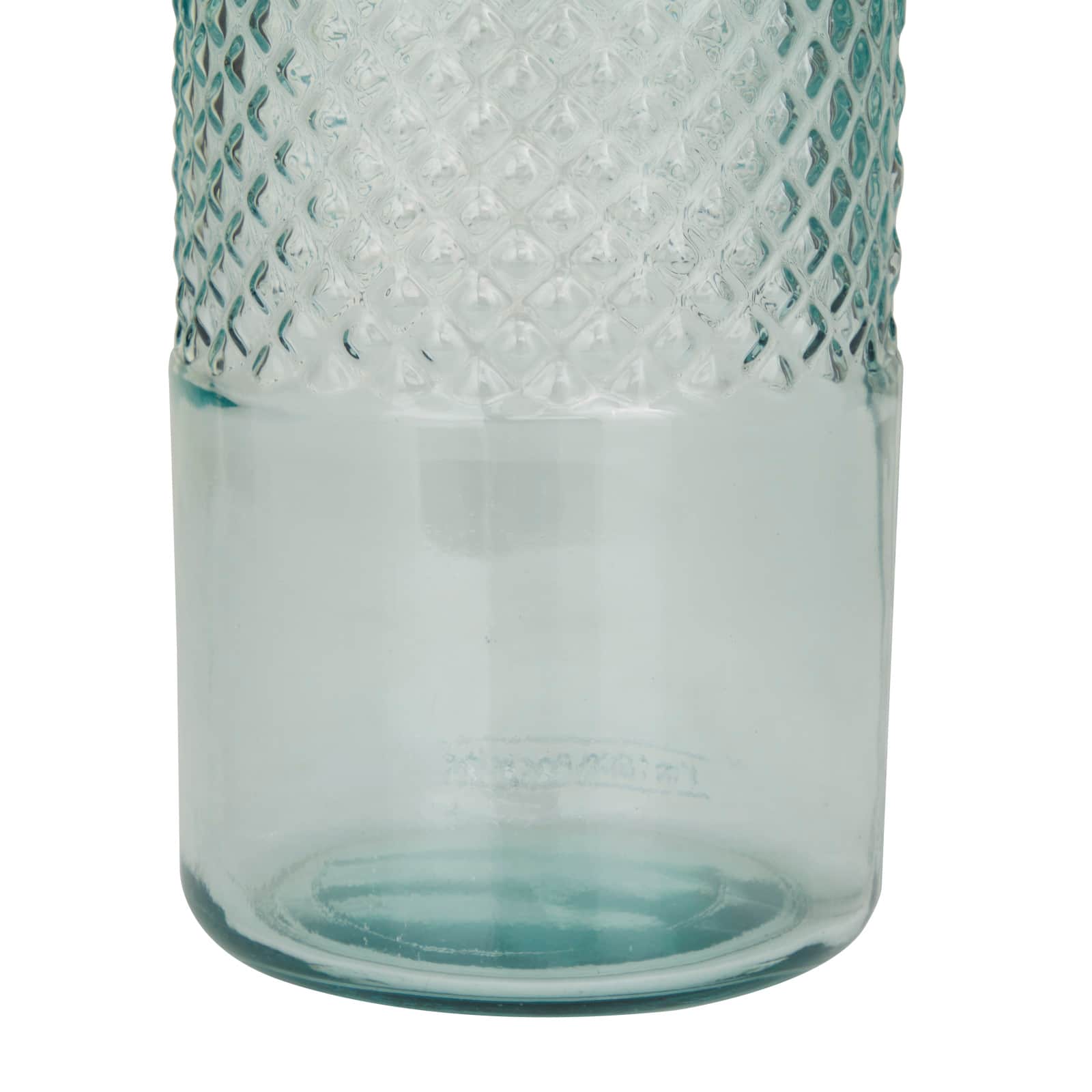 Blue Recycled Glass Handmade Spanish Vase 6" x 6" x 17"