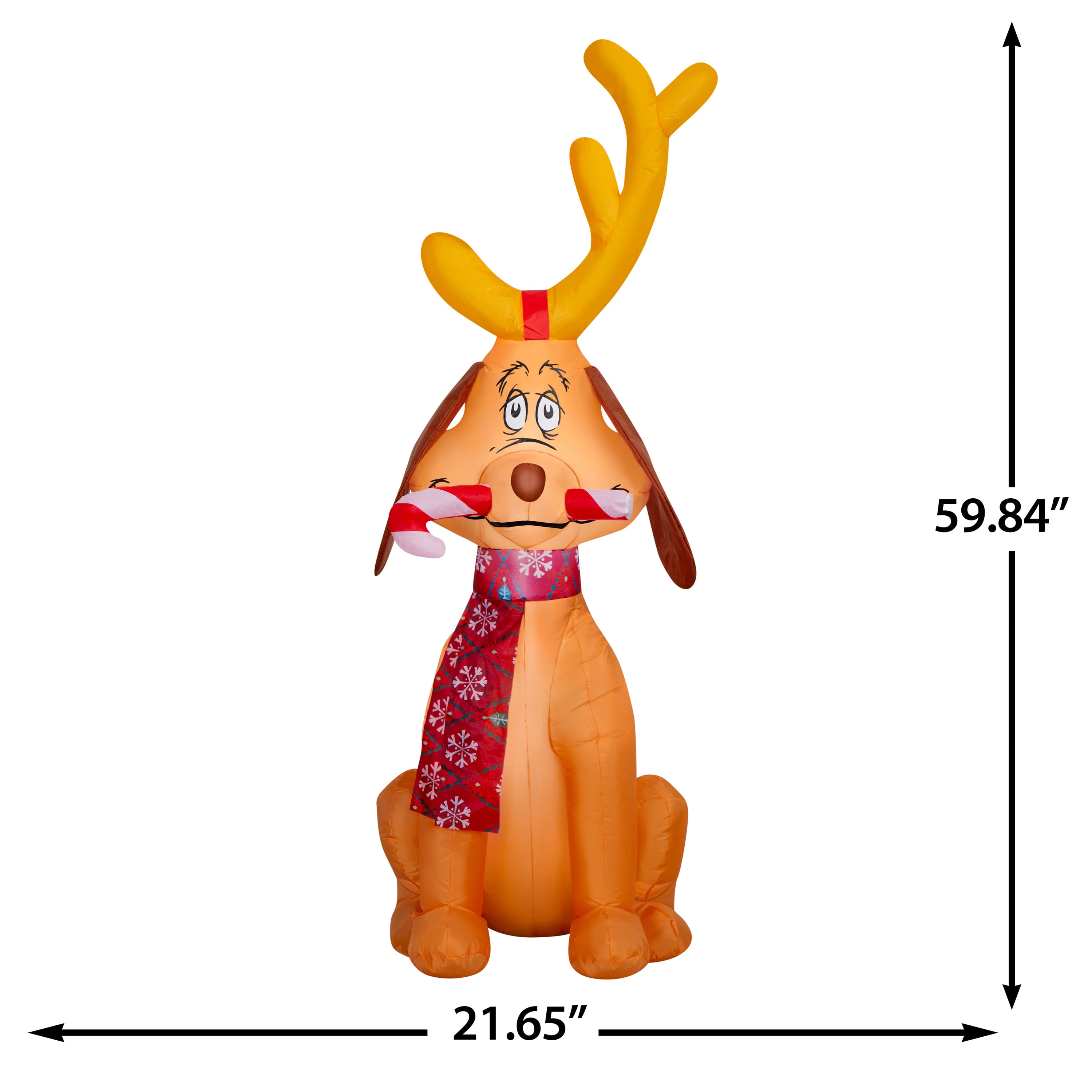5ft. Airblown® Inflatable Dr. Seuss™ Max with Candy Cane Christmas Light Scene