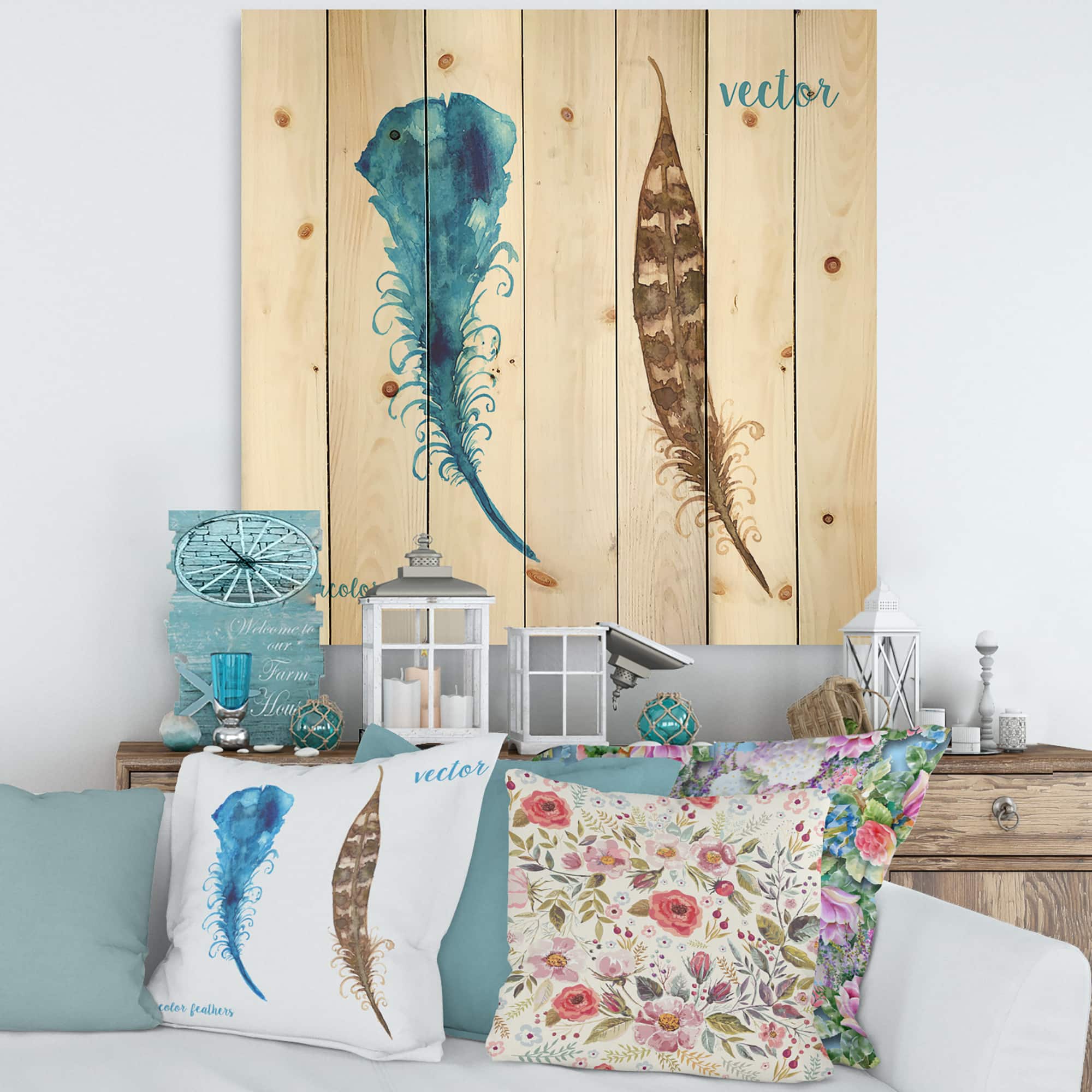 Designart - Ethnic Boho Feathers