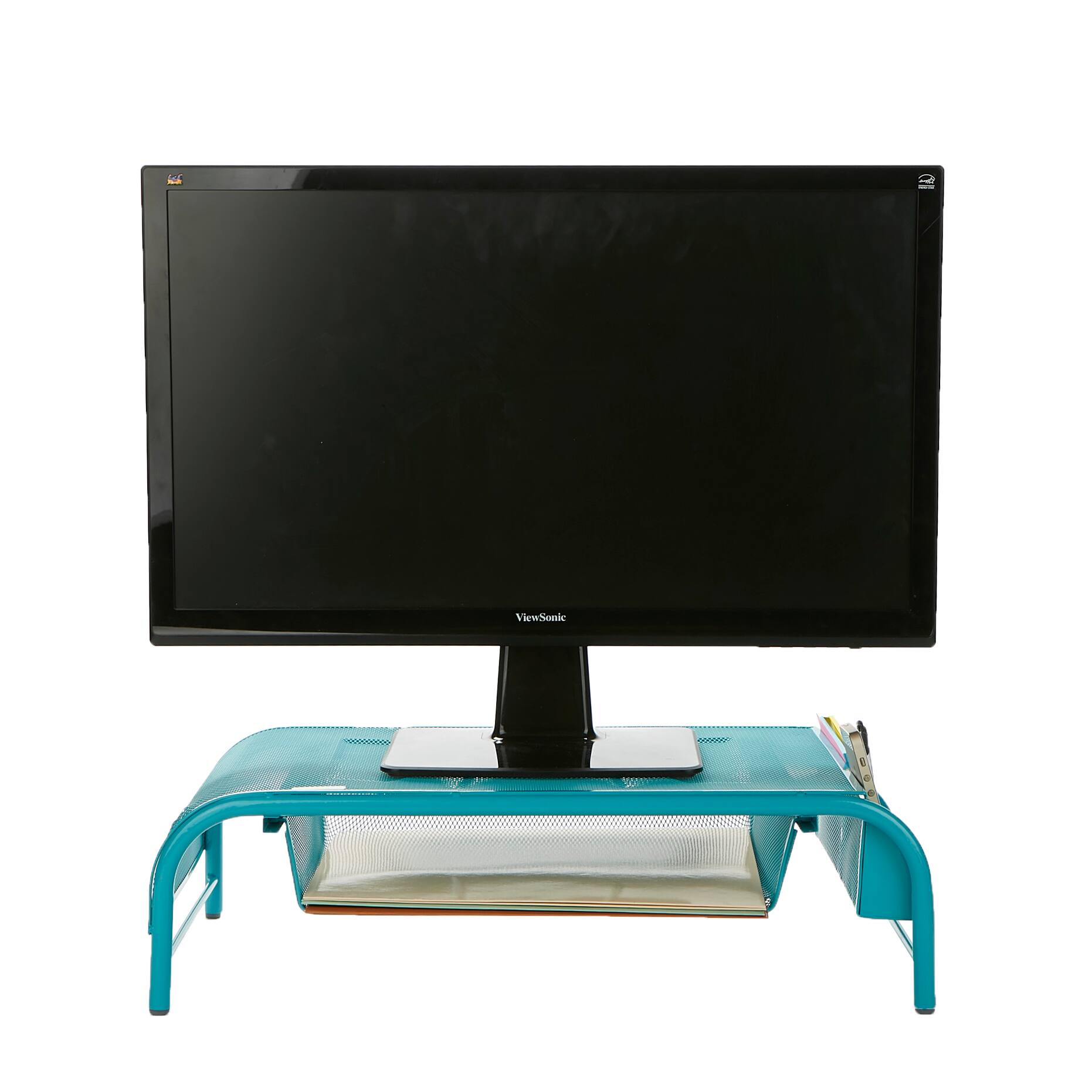 Mind Reader Metal Mesh Monitor Stand & Desk Organizer