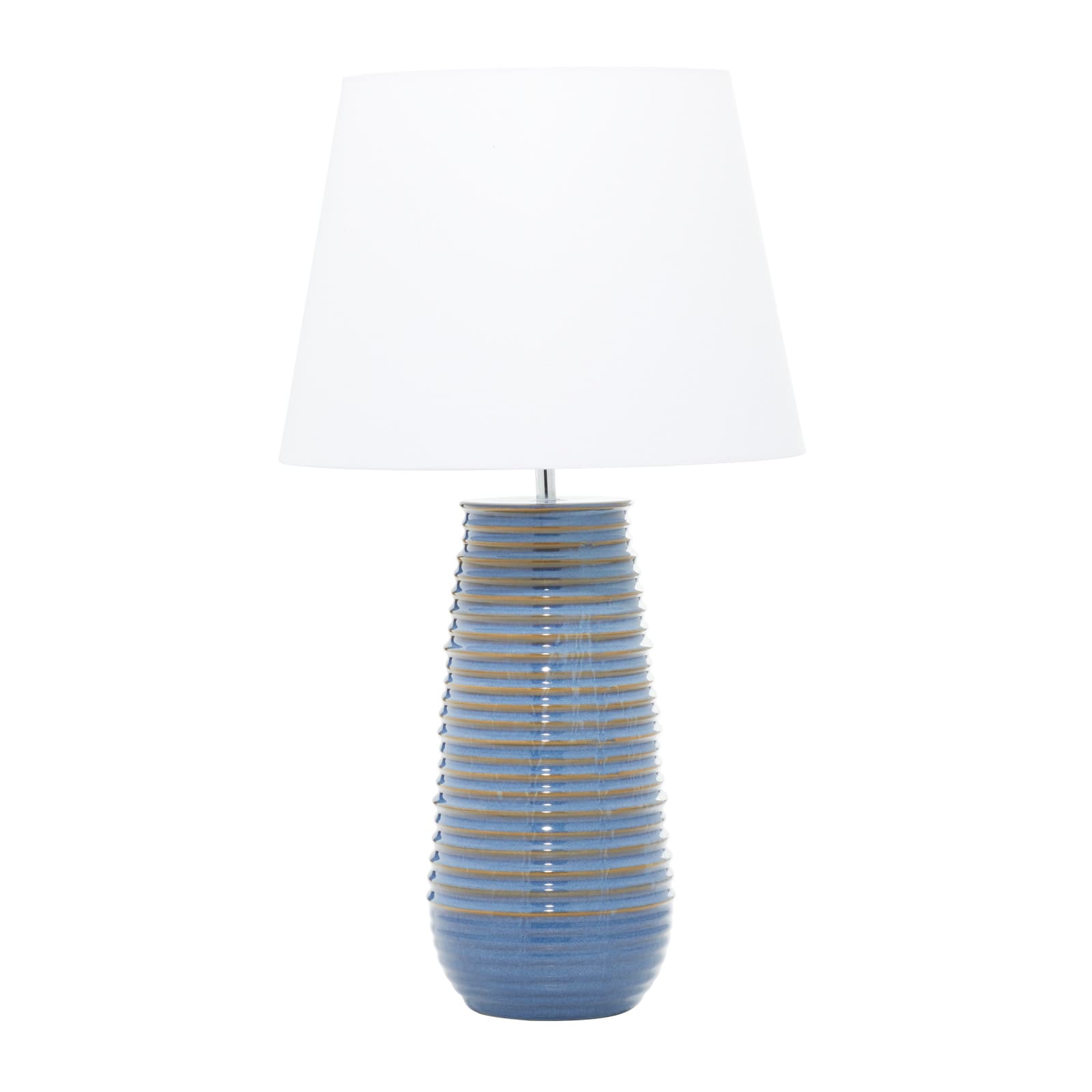 Blue Ceramic Rustic Table Lamp, 28" x 15" x 15"
