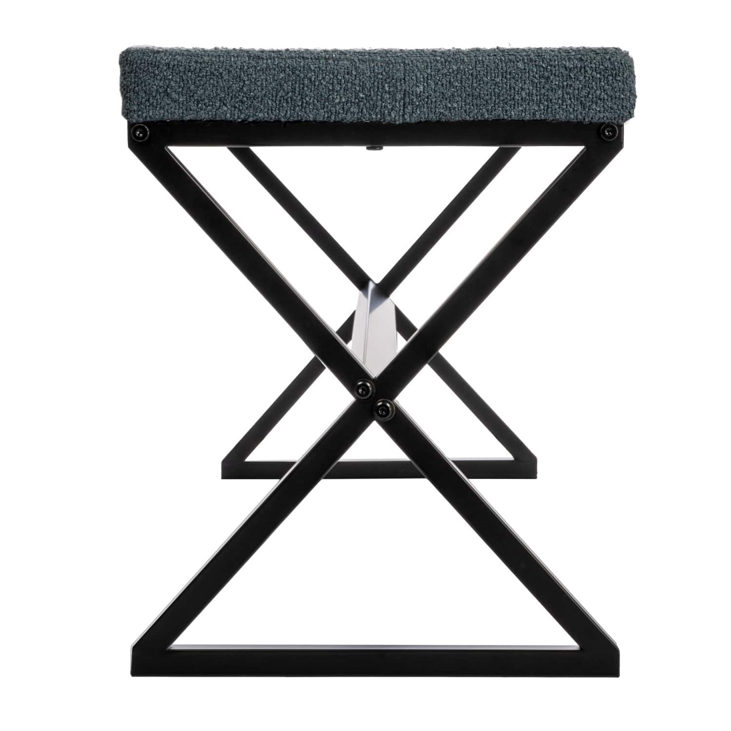 Household Essentials Harper 46.5" Metal & Boucle Bench