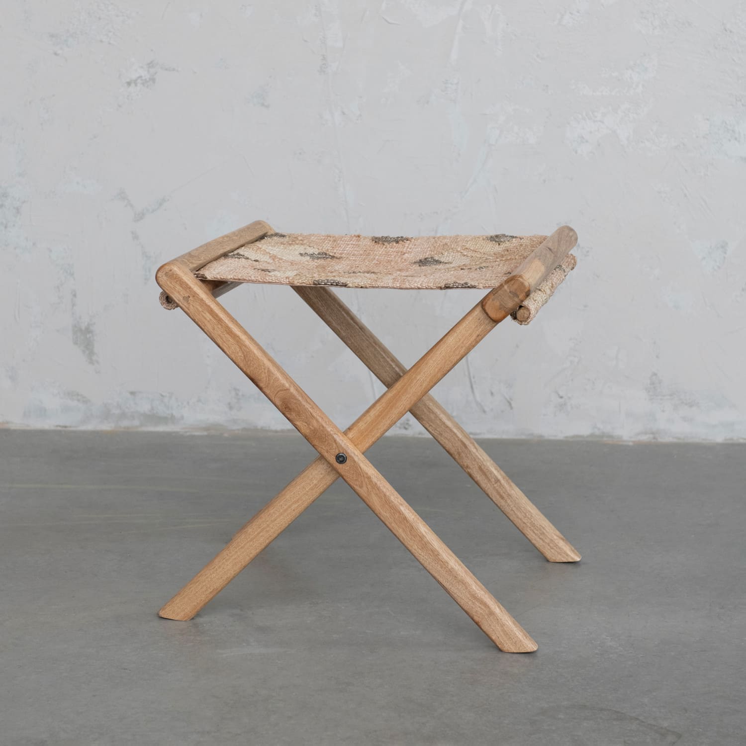 Hello Honey® 20" Natural Brown Modern Collapsible Wood Folding Stool