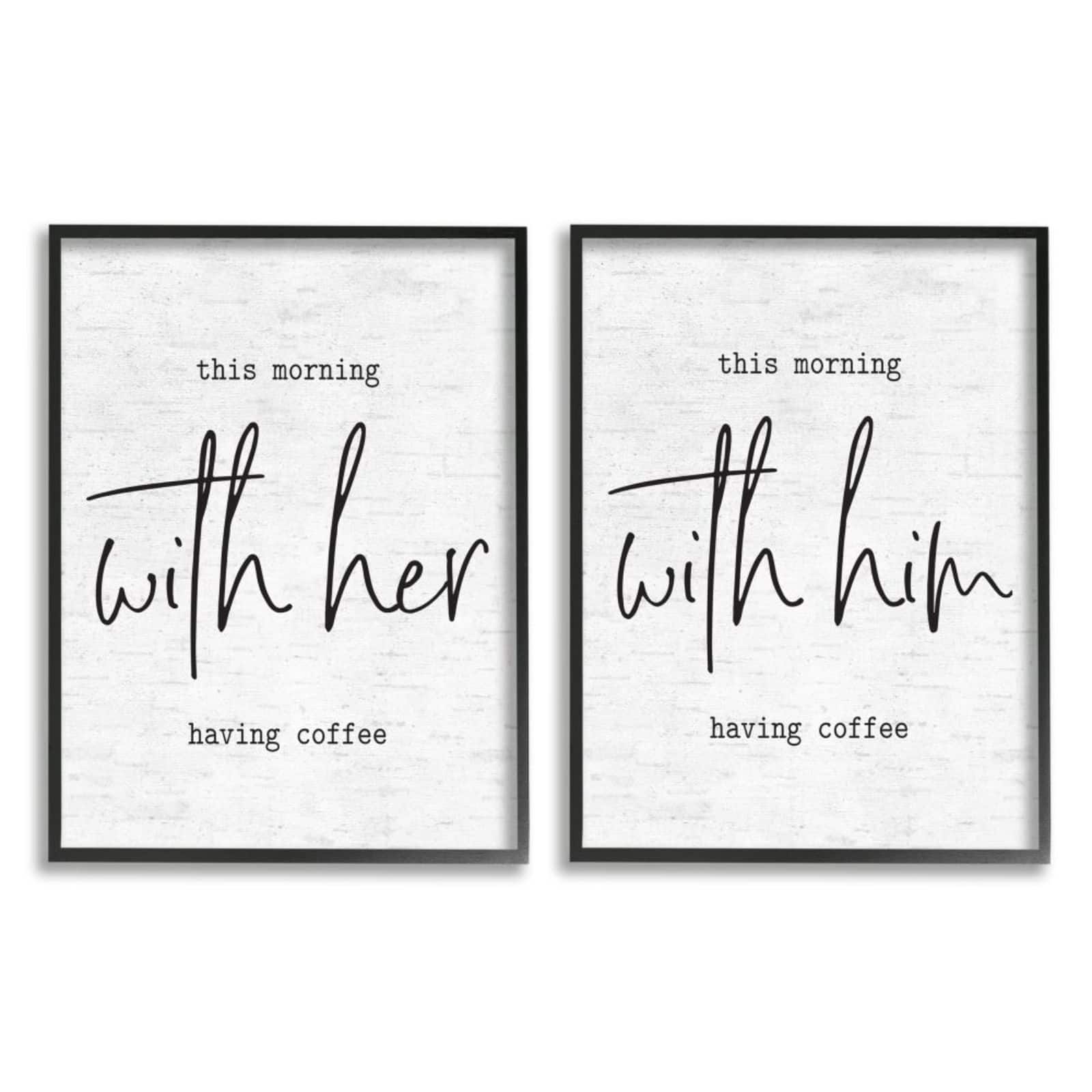Stupell Industries This Morning With Him & Her Framed Wall Art Set
