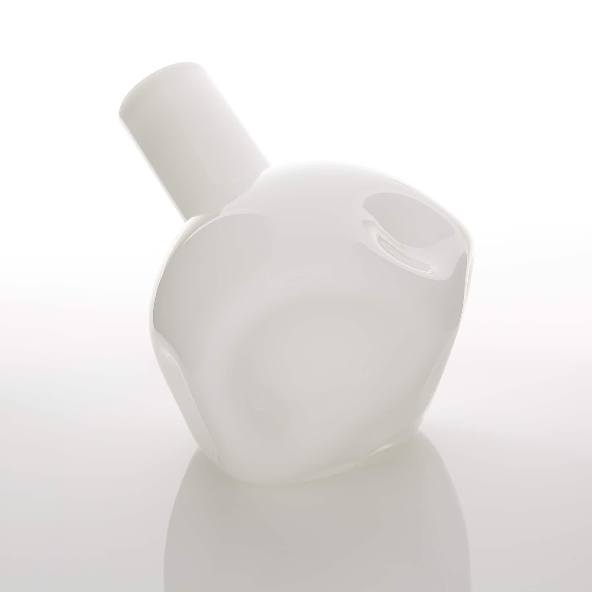 6" White Abstract Vase