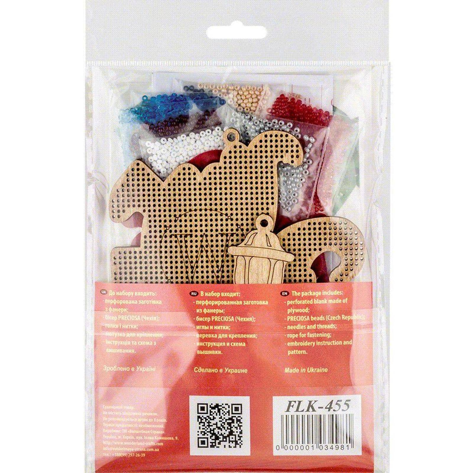 Wonderland Crafts Angel Santa Ornament Bead Embroidery on Wood Kit
