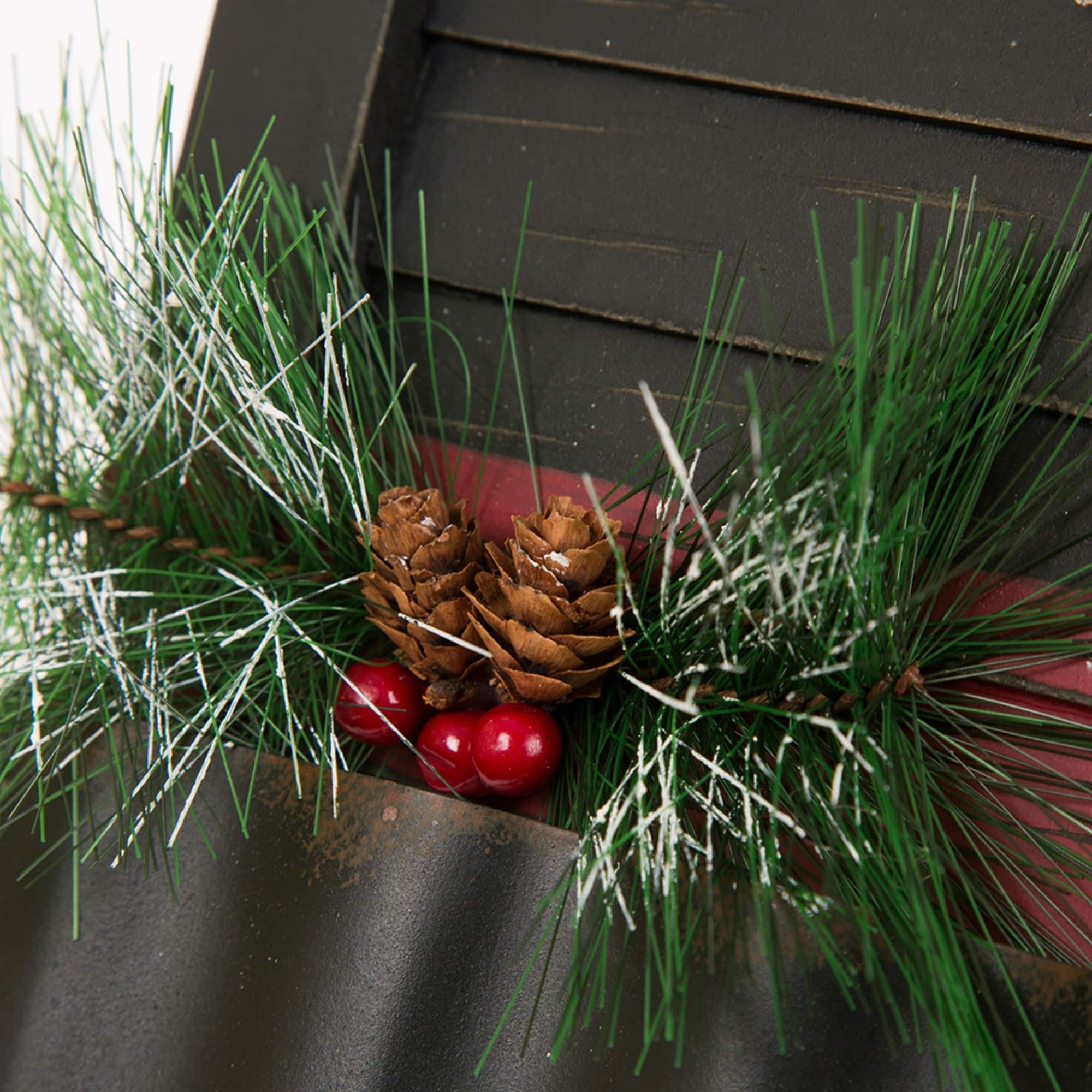 Glitzhome® 22" Wooden Snowman Shutter Décor