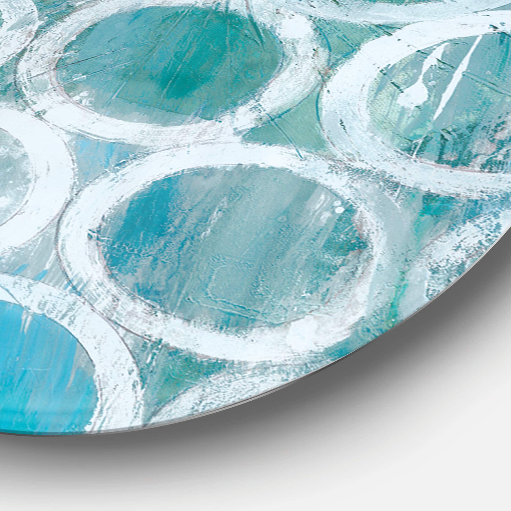 Designart - Natural Blue Circle - Geometric Metal Circle Wall Art