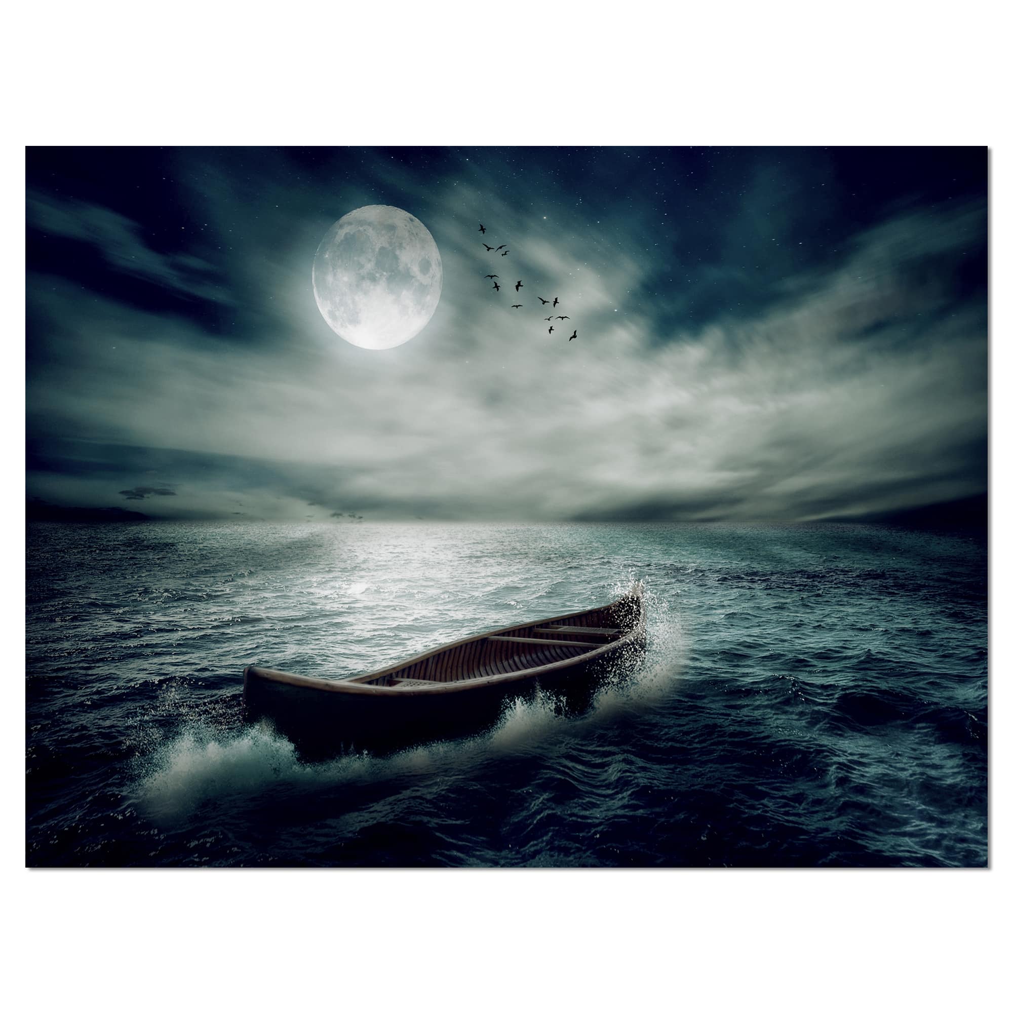 Designart - Boat Drifting Away After Storm