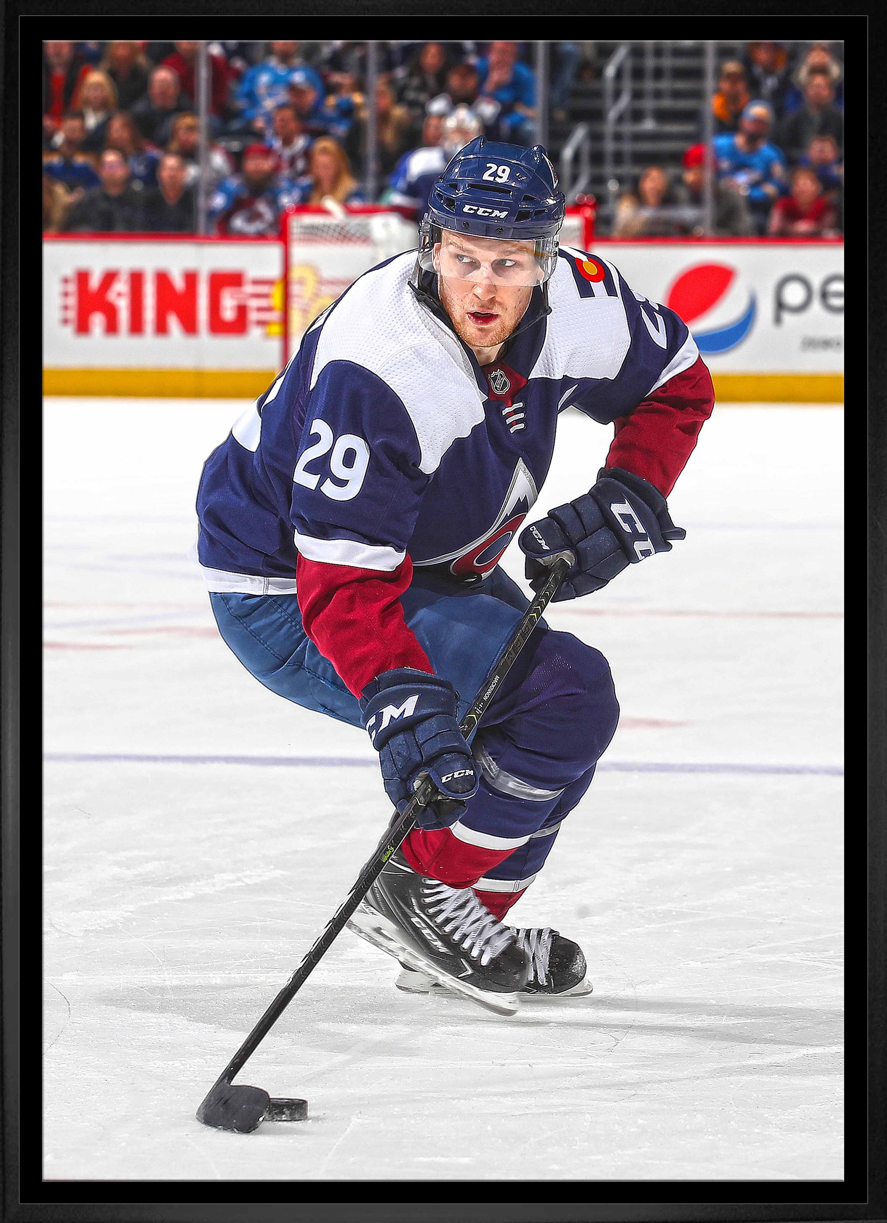Nathan MacKinnon Colorado Avalanche Framed 20" x 29" Canvas 22.5" x 31.5"