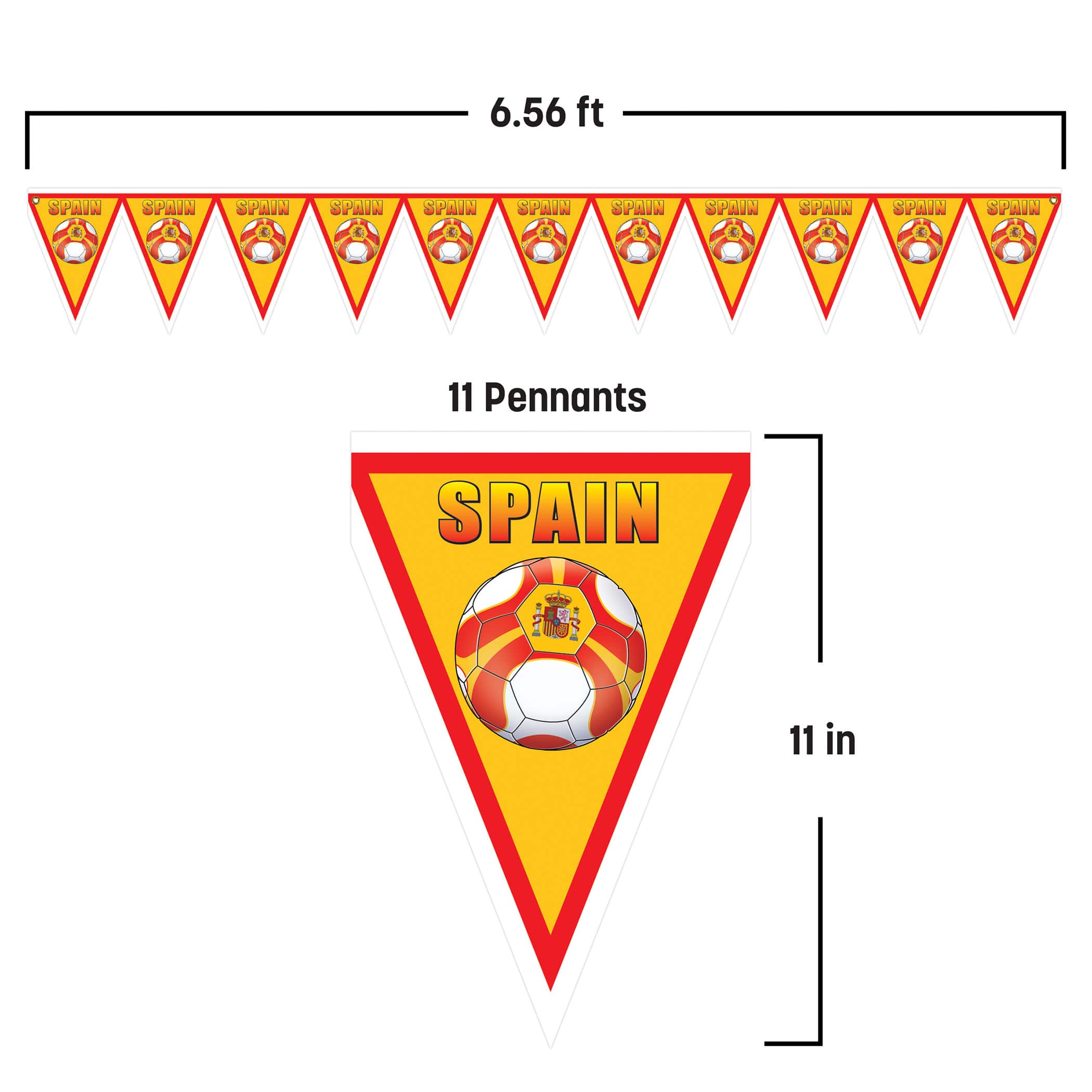 11" x 6.5ft. Spain Soccer Pennant Banner