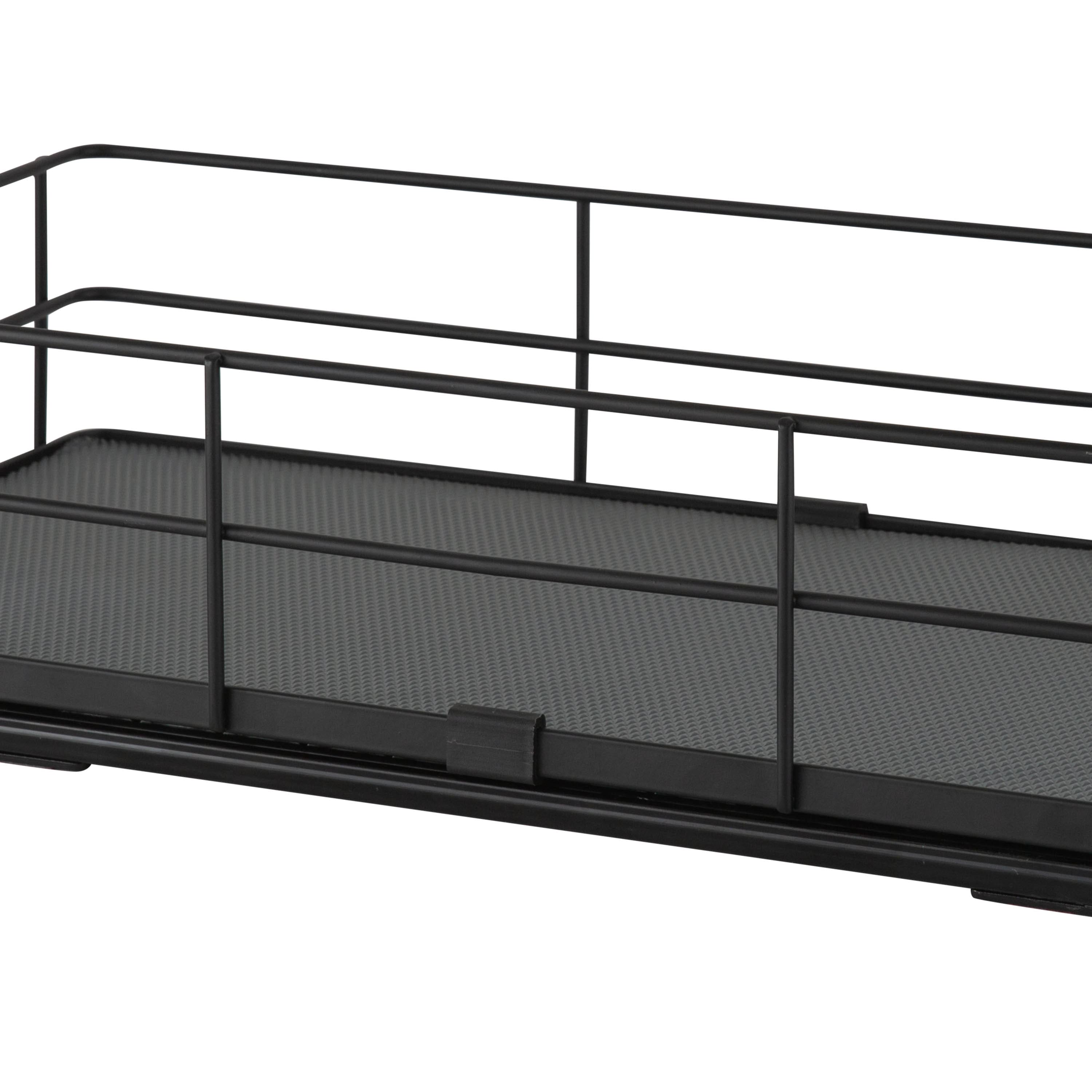Organize It All Matte Black Slide Out Shelf Organizer