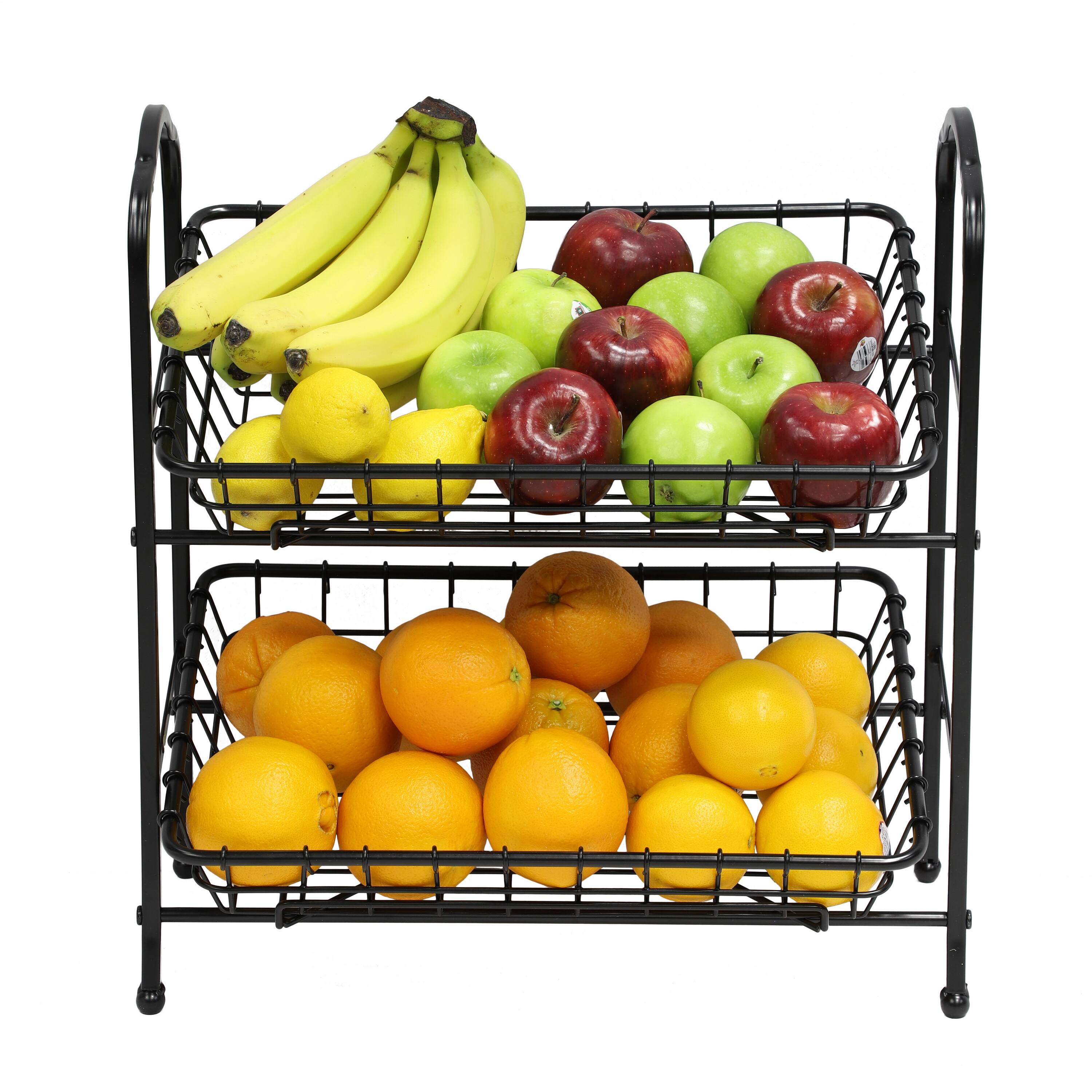 6 Pack: 19" Black 2-Tier Metal Removable Basket Organizer