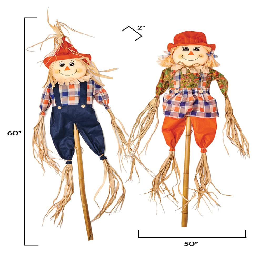 60" Scarecrow on Poles Set