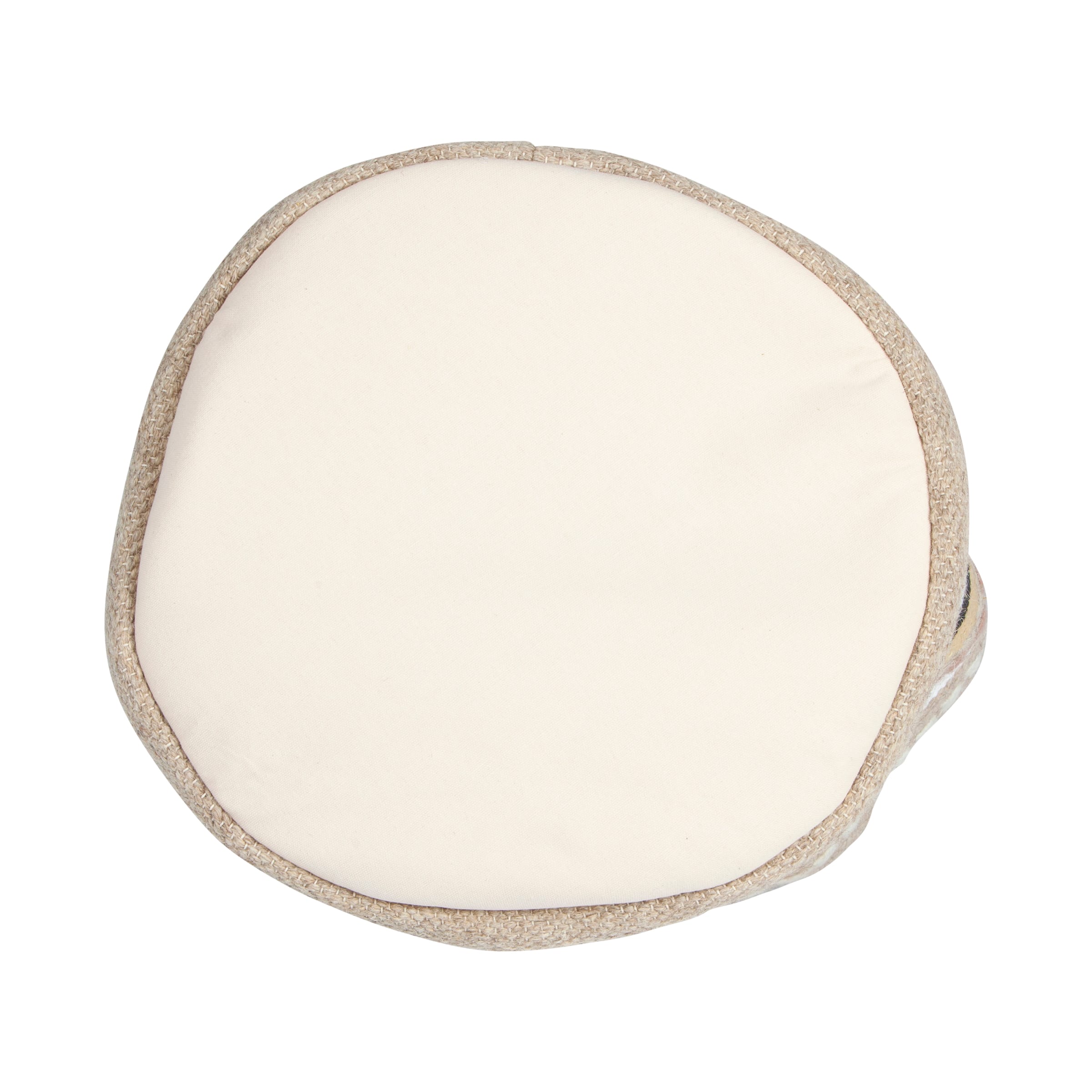 Hello Honey® 16" White, Brown & Pink Striped Round Woven Fabric Basket
