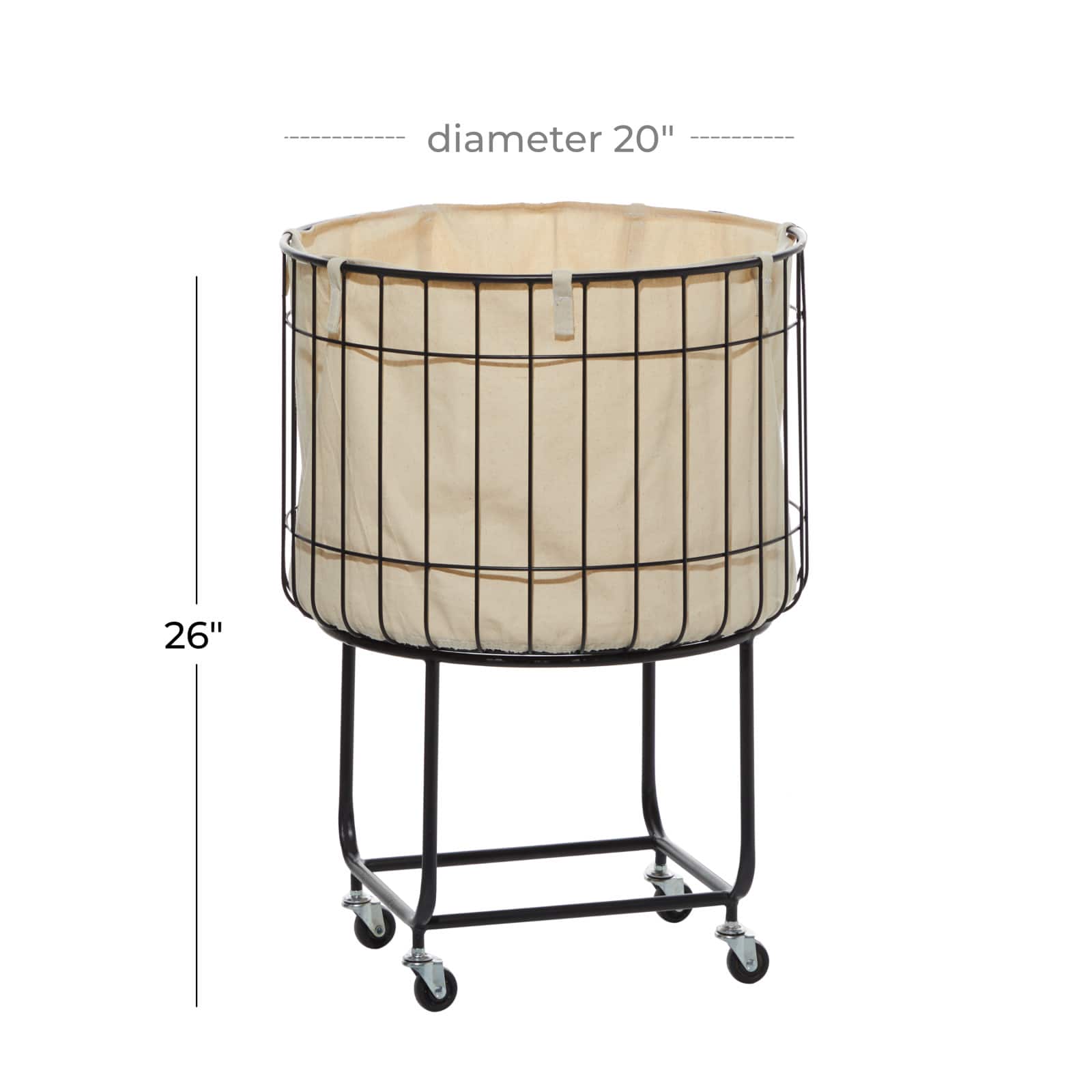 Black Contemporary Metal Storage Cart, 26" x 19"