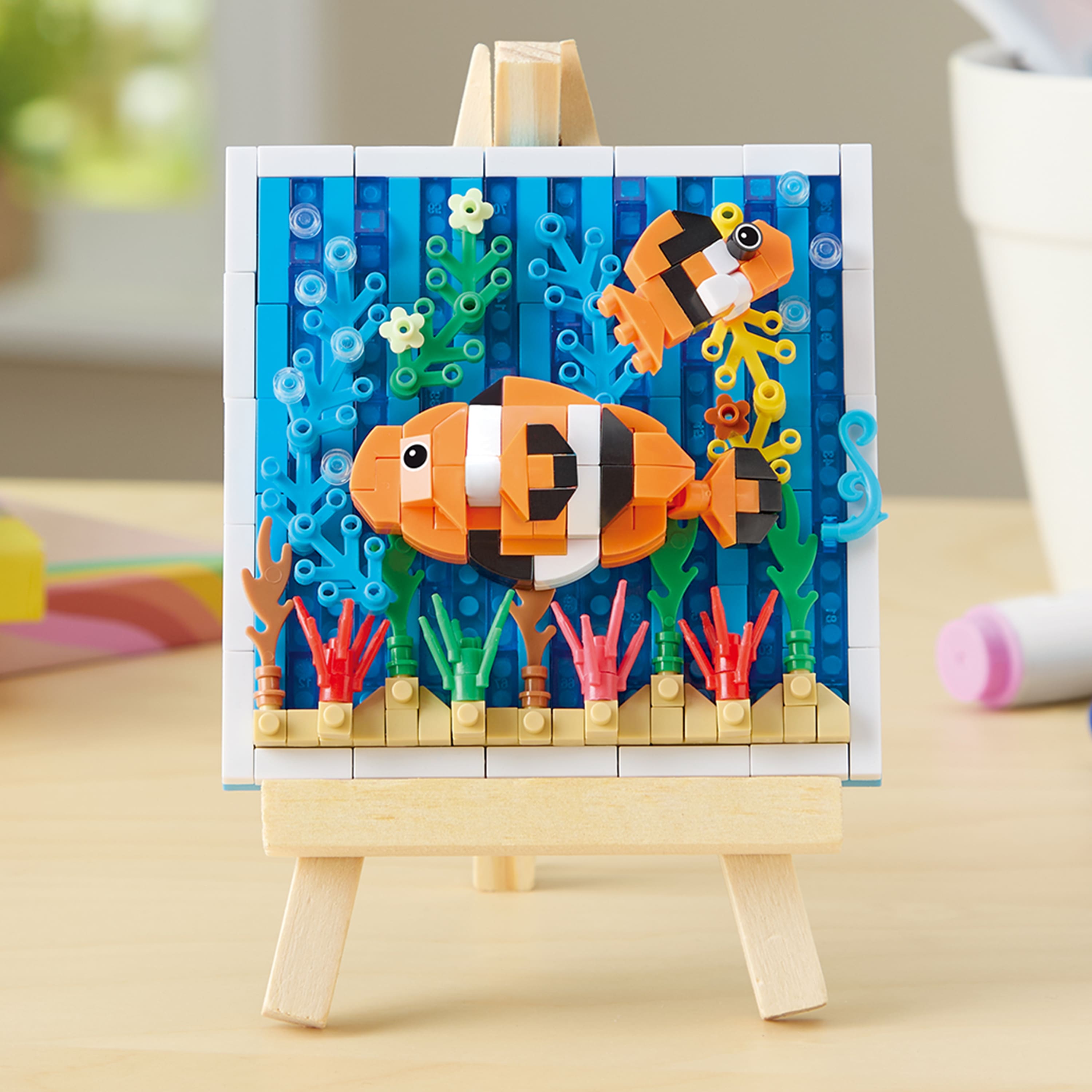 Clownfish Brick Art Kit with Wooden Easel by Make Market®