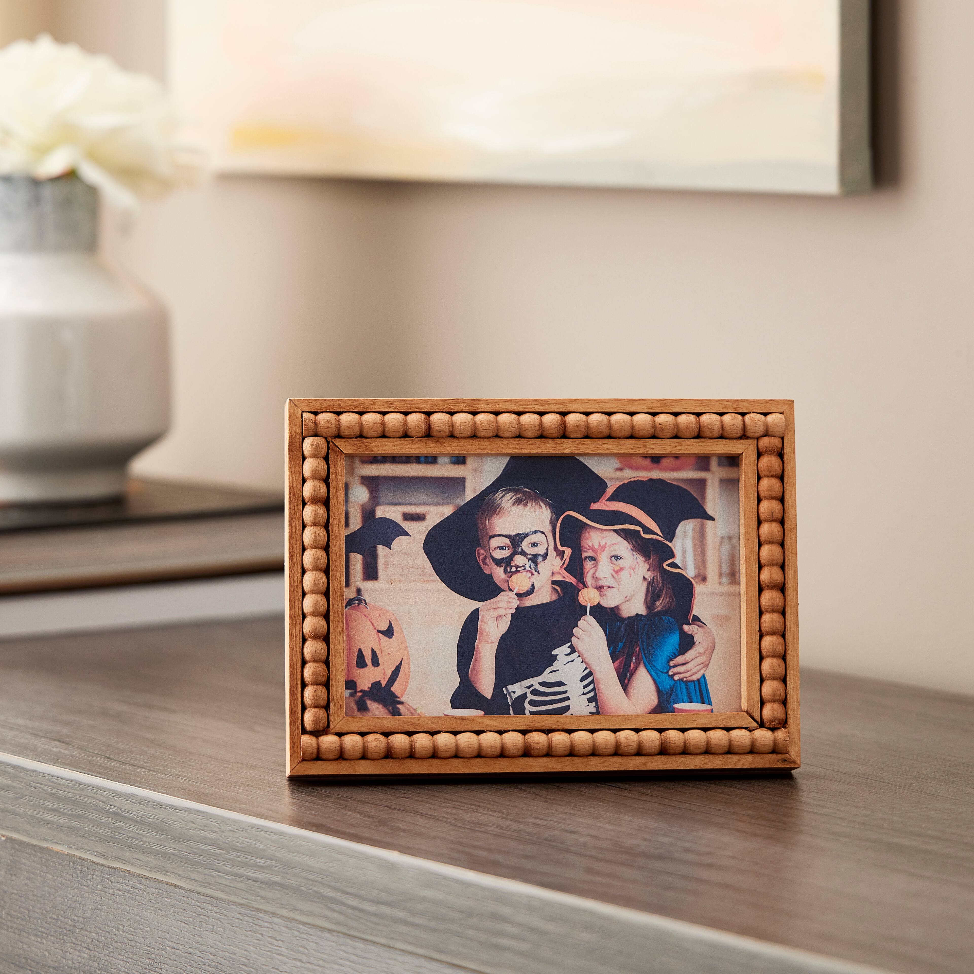 Expressions™ 4" x 6" Natural Beaded Frame by Studio Décor®
