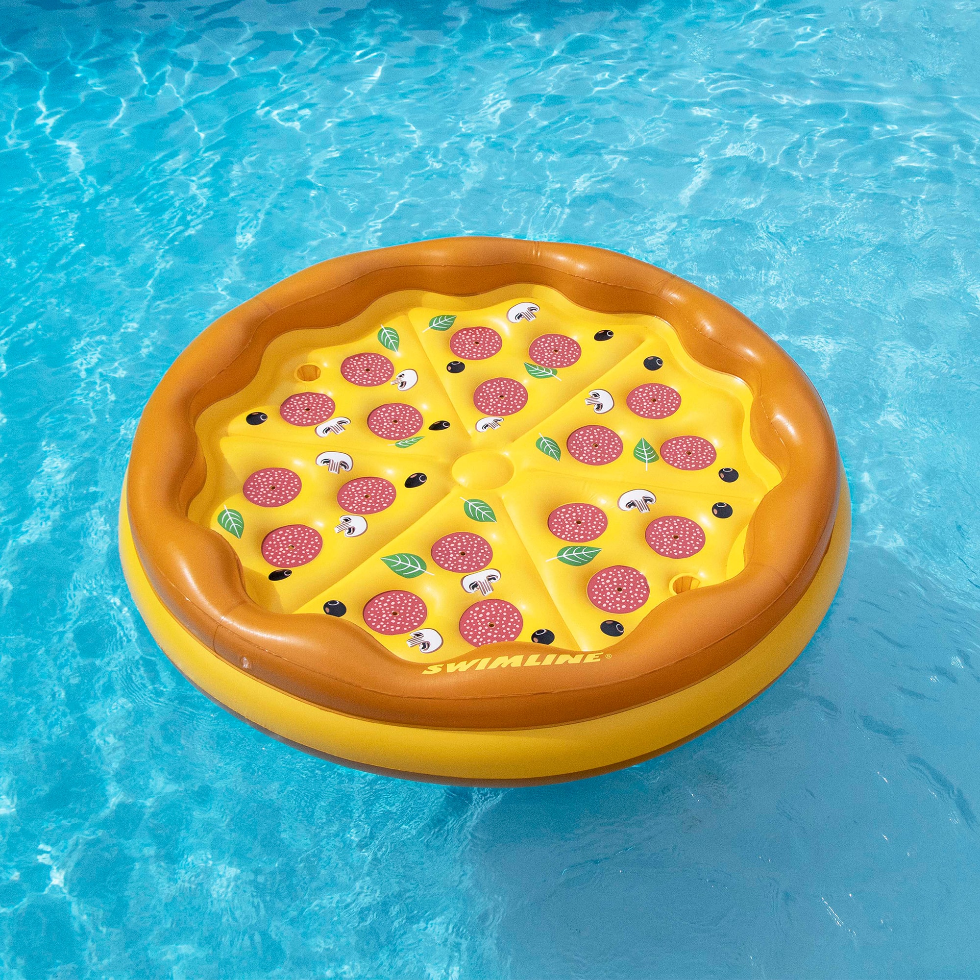 70" Inflatable Round Pizza Swimming Pool Raft Lounger