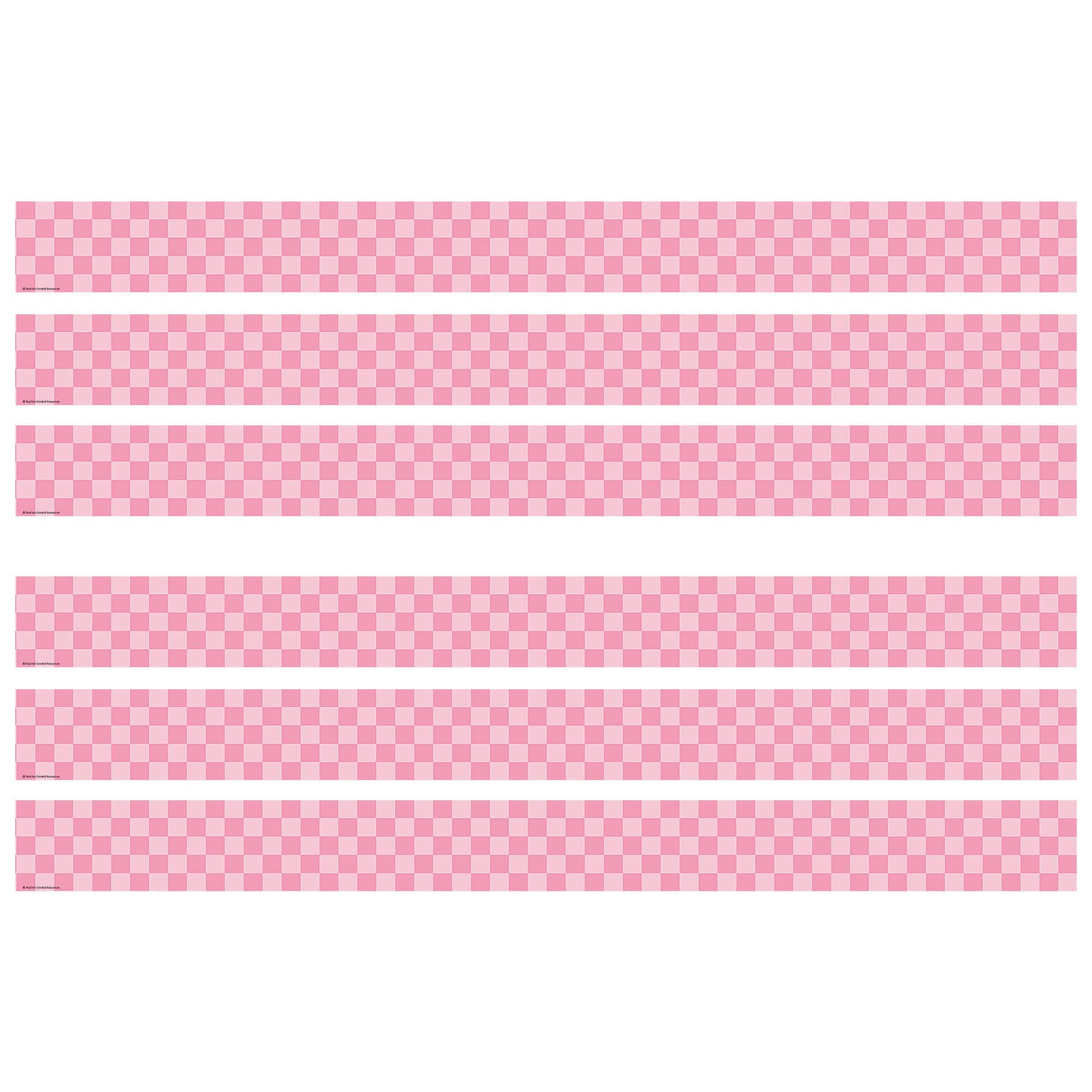 Teacher Created Resources® Cool for School Pink Checkers Border Trim, 6 Packs of 12