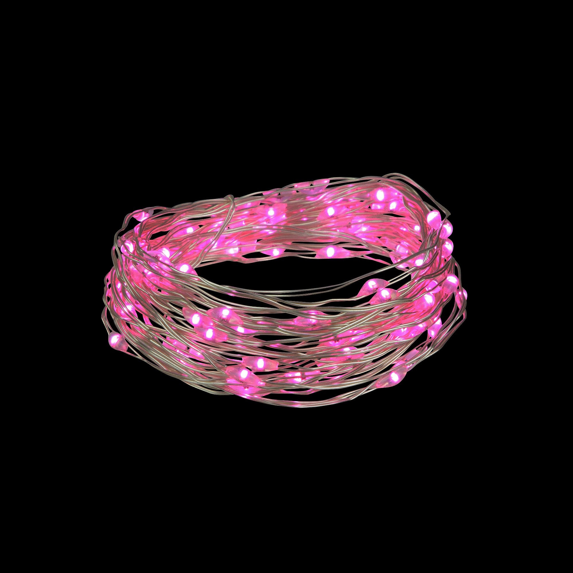 100-Count Pink LED Micro Fairy Christmas Lights  16ft Copper Wire