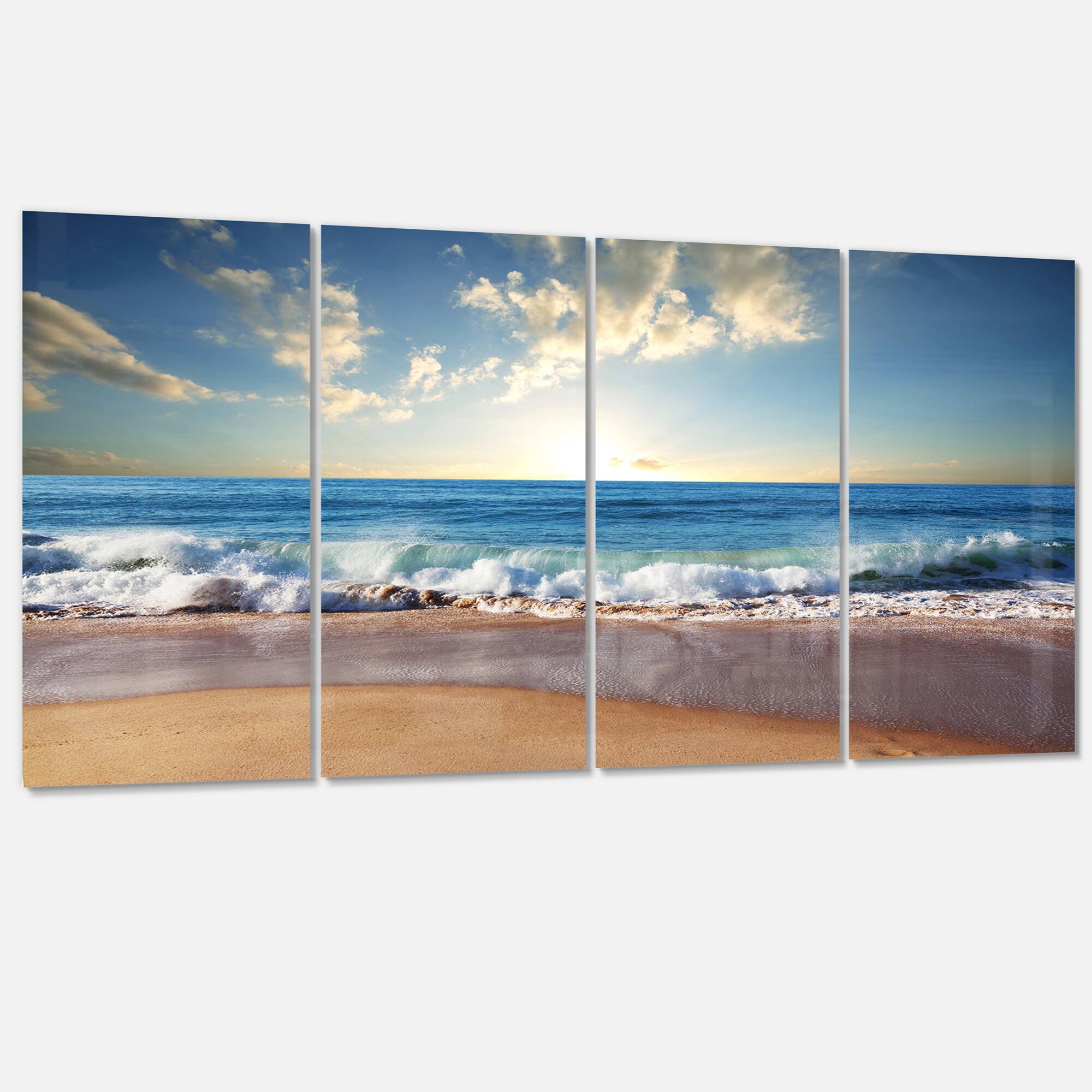 Designart - Sea Sunset - Seascape Photography Canvas Art Print