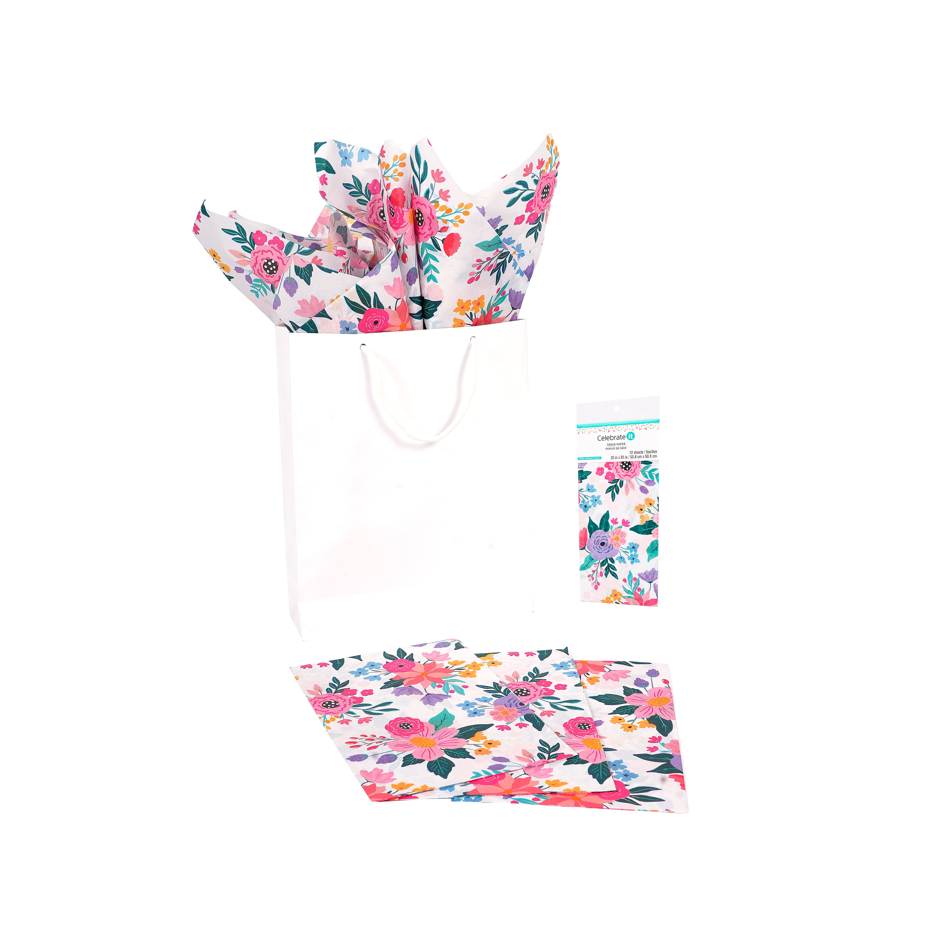 Pink Floral Tissue Paper Sheets, 12ct. by Celebrate It™