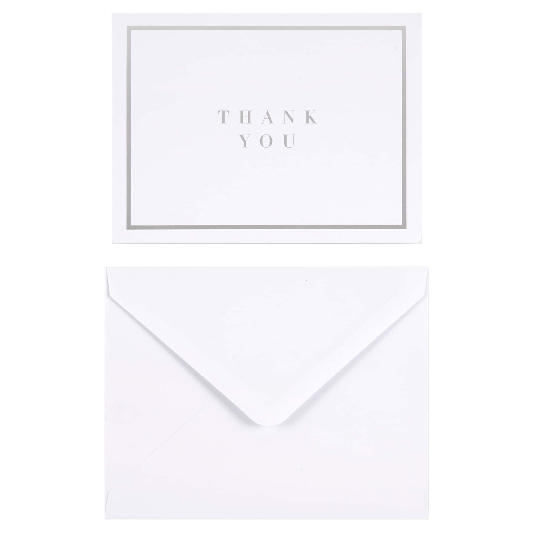 Silver Thank You Cards & Envelopes by Recollections™, 4.25" x 5.5"